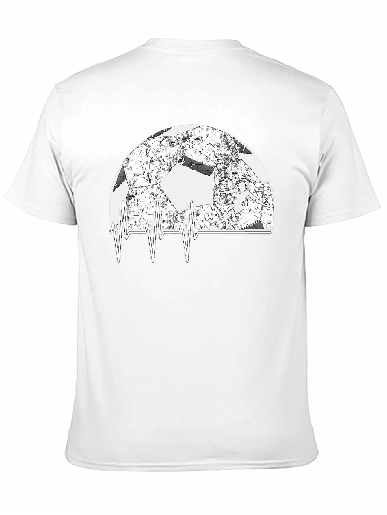 Soccer Heartbeat T-Shirt - Black Graphic Tee