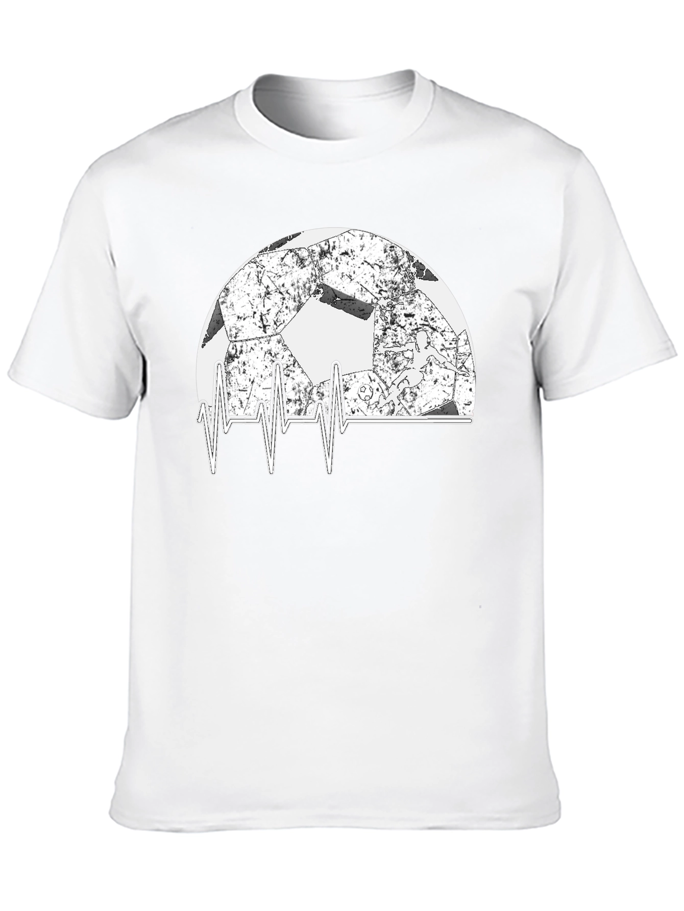 Soccer Heartbeat T-Shirt - Black Graphic Tee
