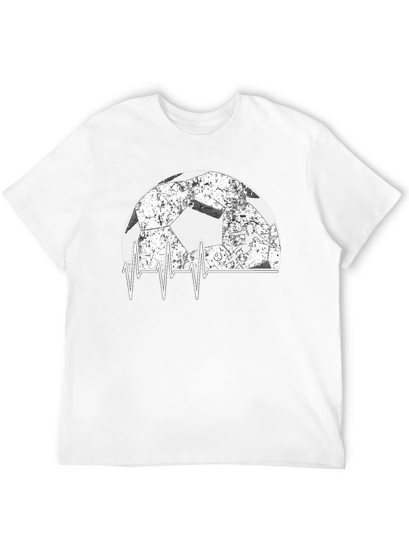 Soccer Heartbeat T-Shirt - Black Graphic Tee
