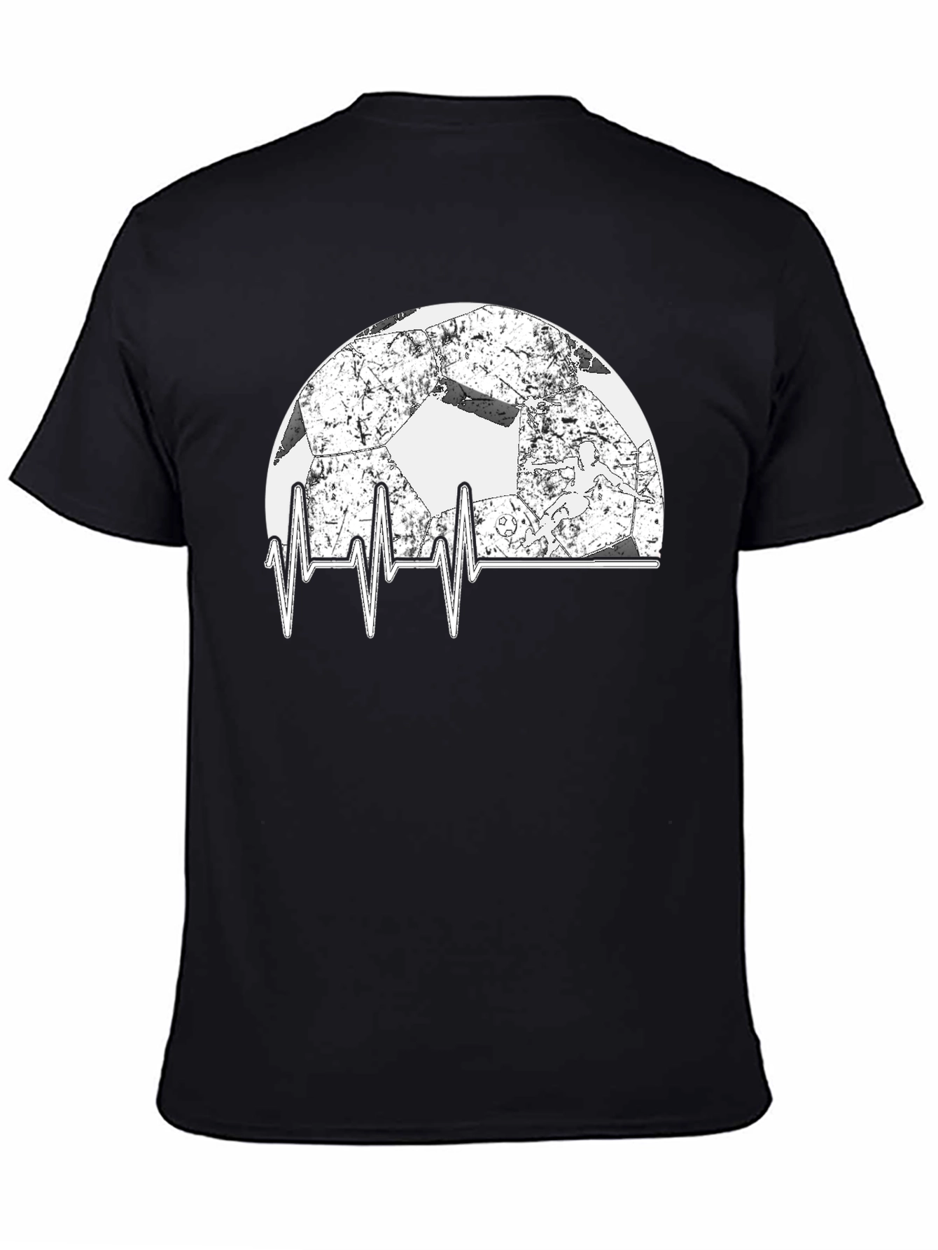Soccer Heartbeat T-Shirt - Black Graphic Tee