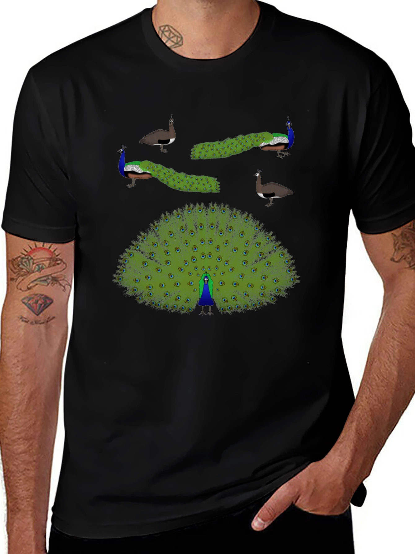 Peacock Graphic Print T-Shirt