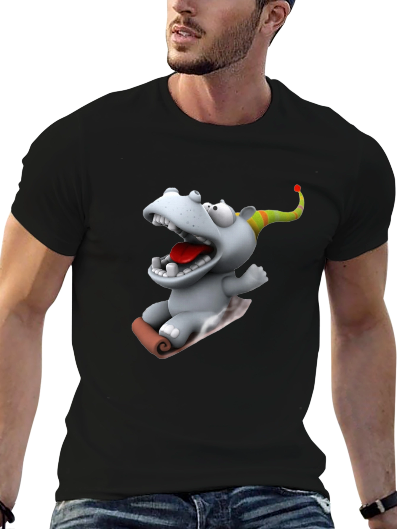 Cartoon Hippo T-Shirt - Fun Graphic Tee
