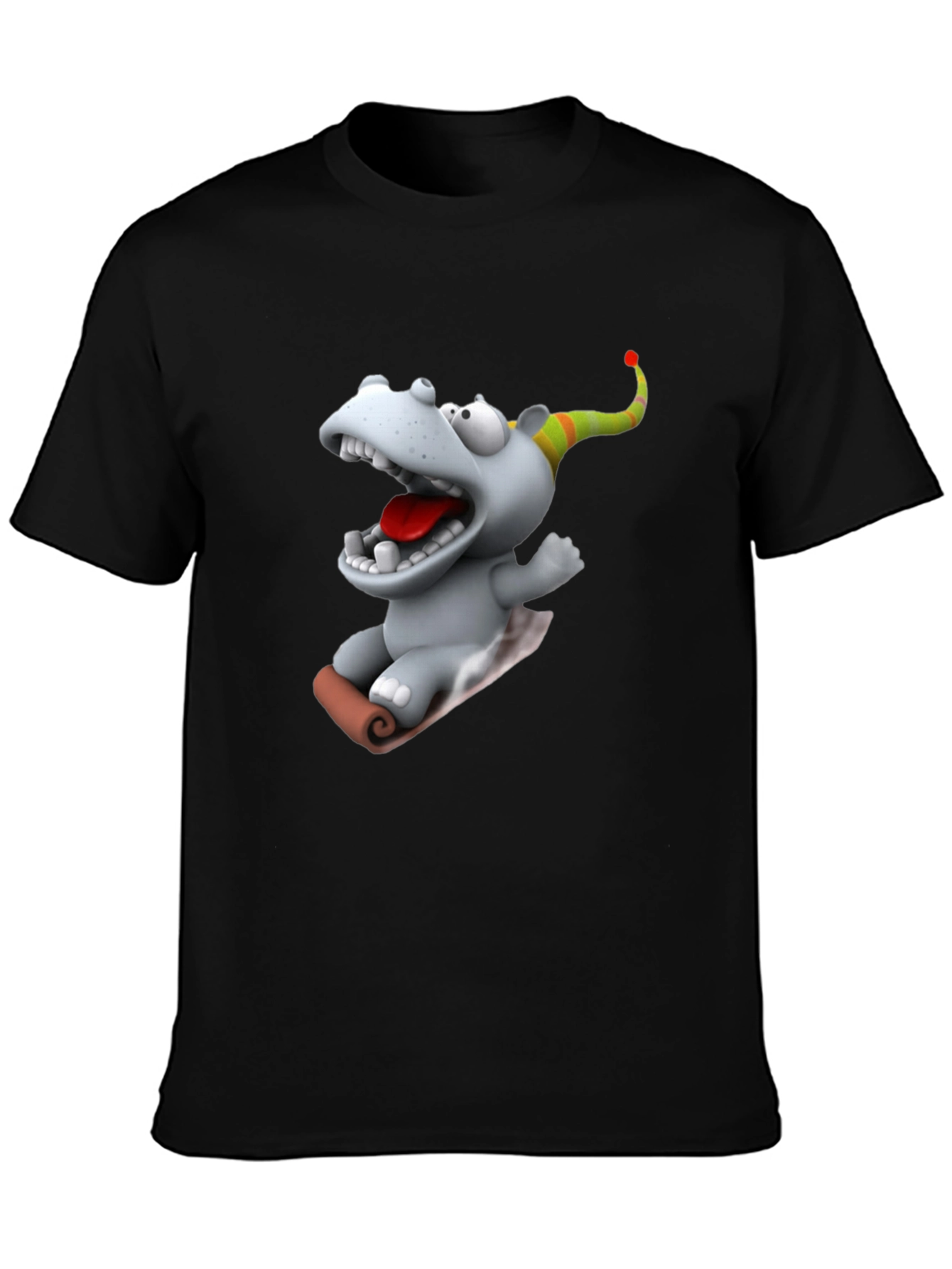 Cartoon Hippo T-Shirt - Fun Graphic Tee