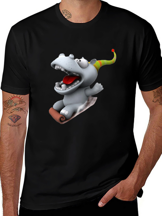 Cartoon Hippo T-Shirt - Fun Graphic Tee