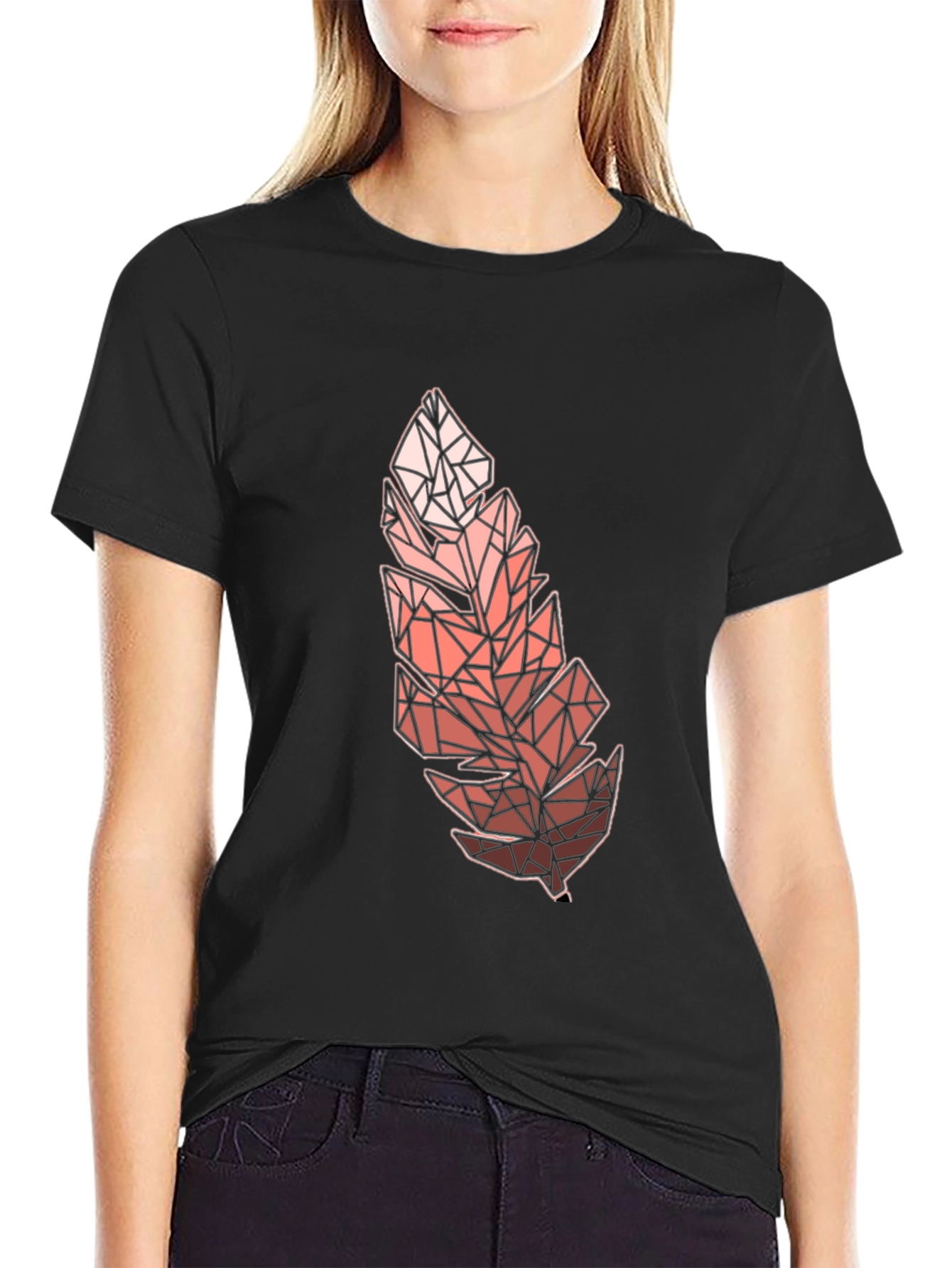 Geometric Feather Graphic Tee - Modern Menswear