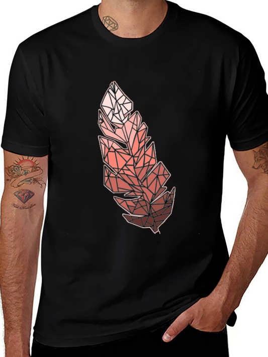 Geometric Feather Graphic Tee - Modern Menswear