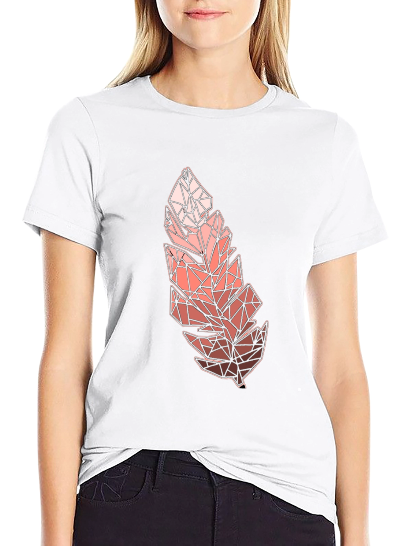 Geometric Feather Graphic Tee - Modern Menswear