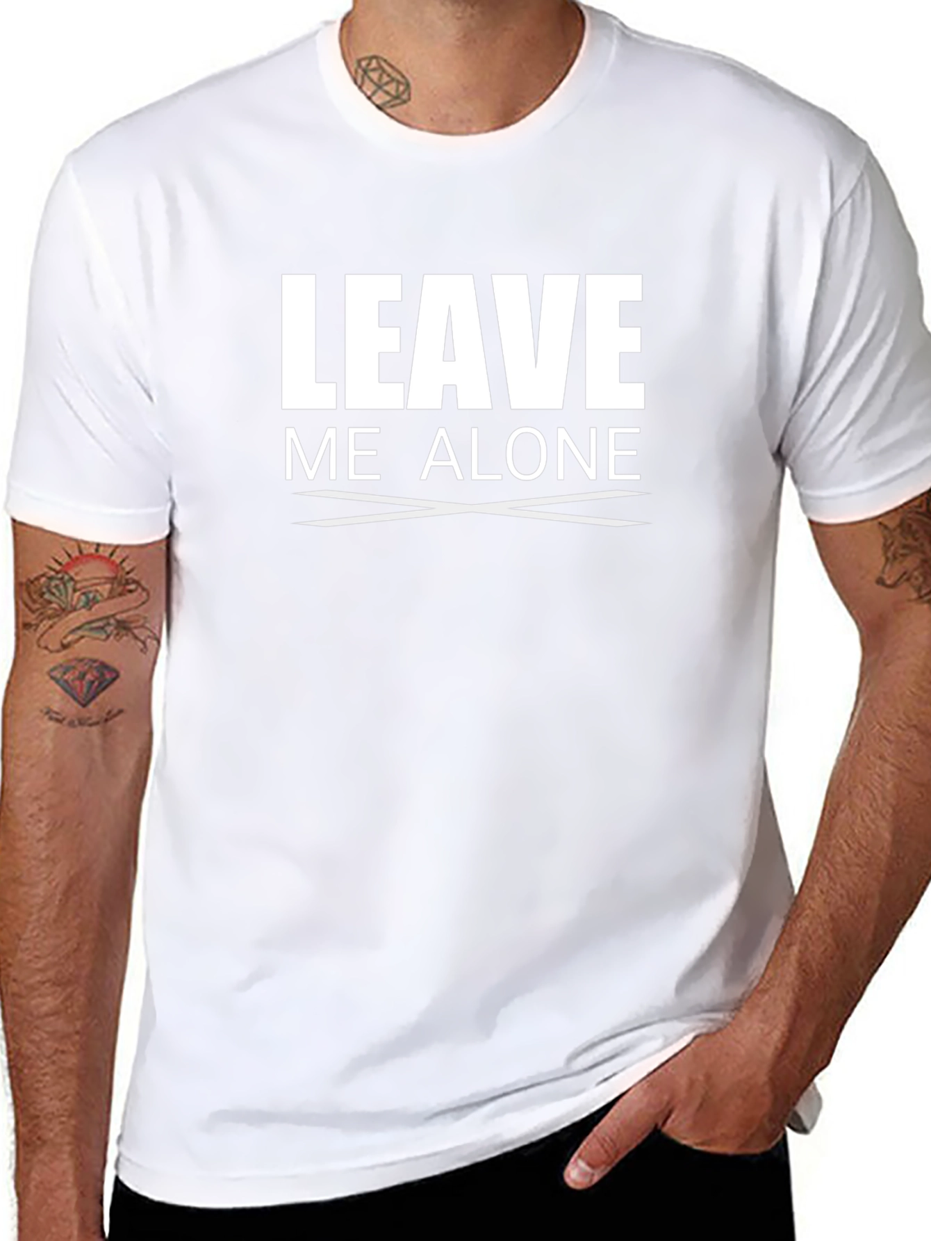 Leave Me Alone Graphic Tee - Black Cotton T-Shirt