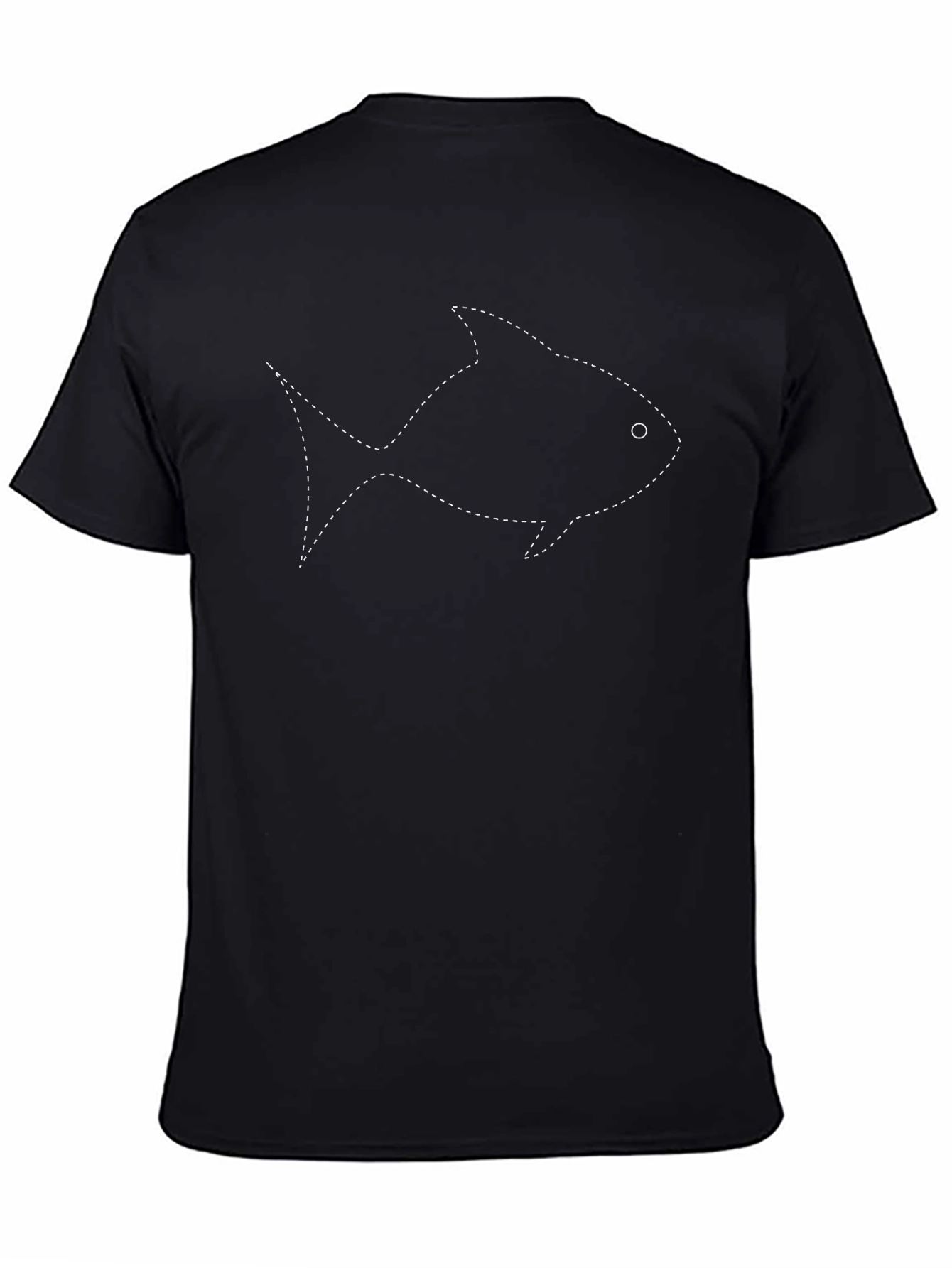 Fish Outline Tee - Modern Style Black T-Shirt