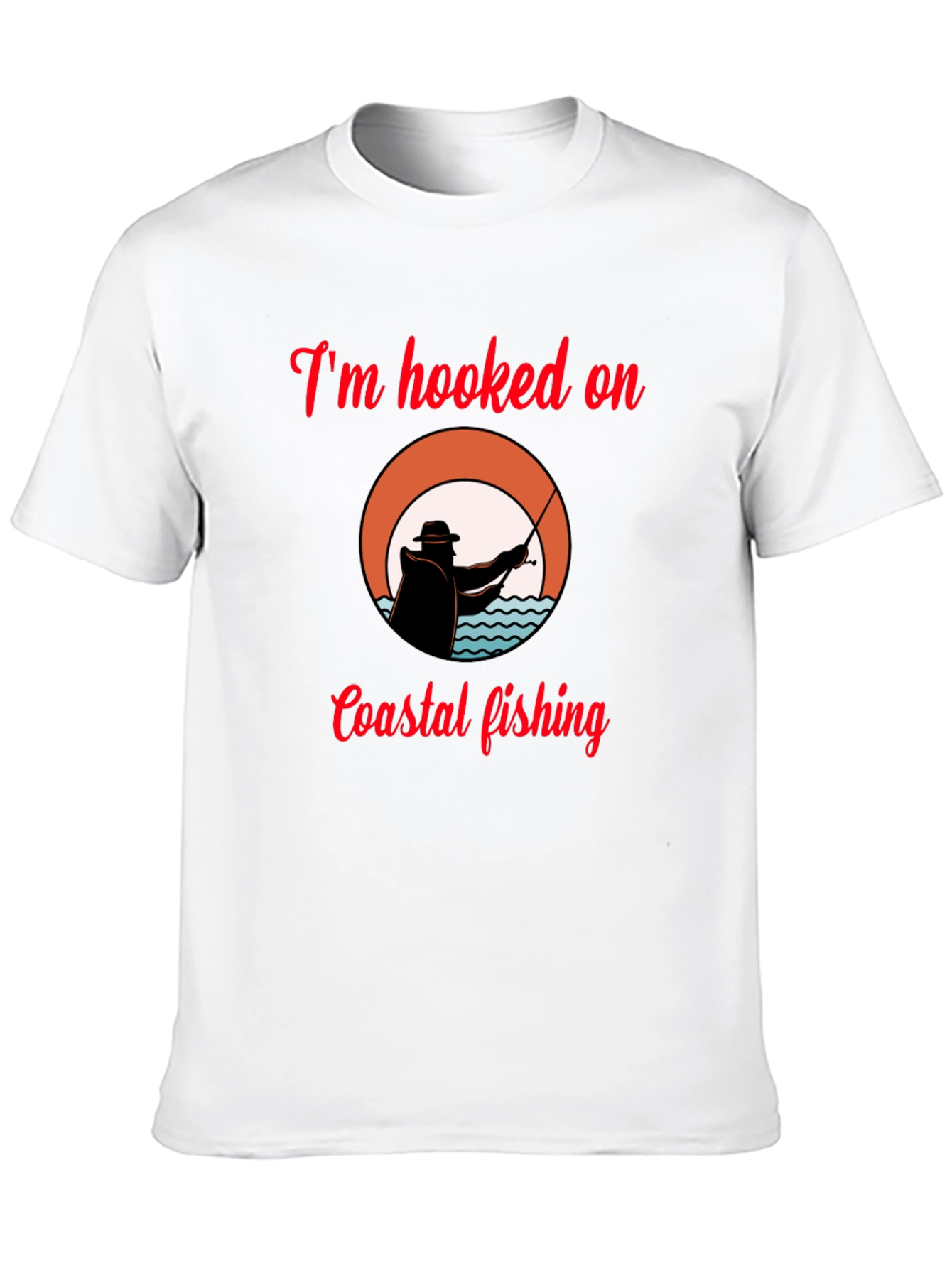 Hooked on Coastal Fishing T-Shirt - Black