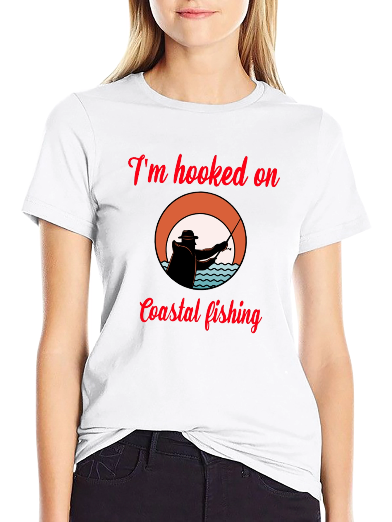 Hooked on Coastal Fishing T-Shirt - Black