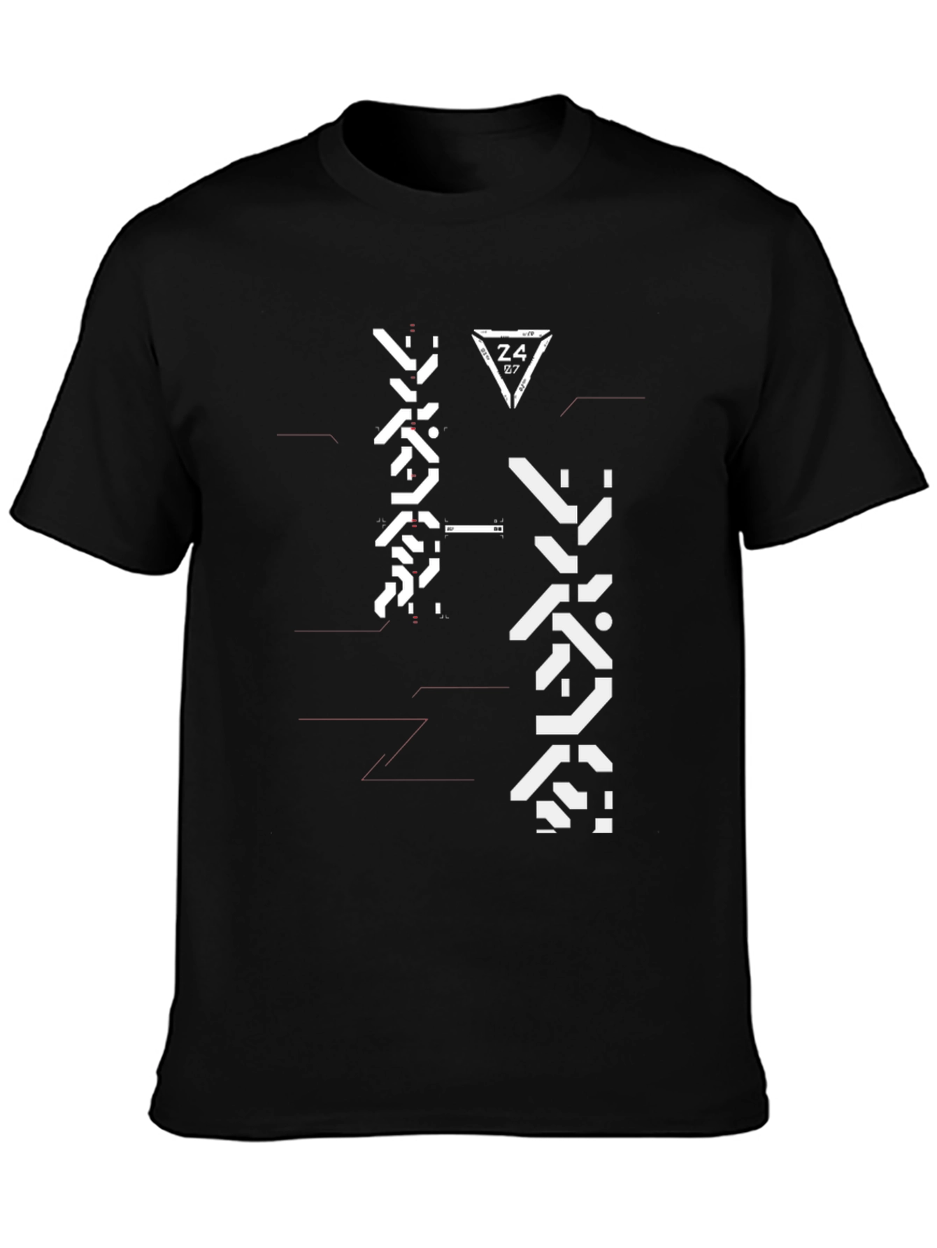 Techwear Graphic Tee - Black Futuristic Design