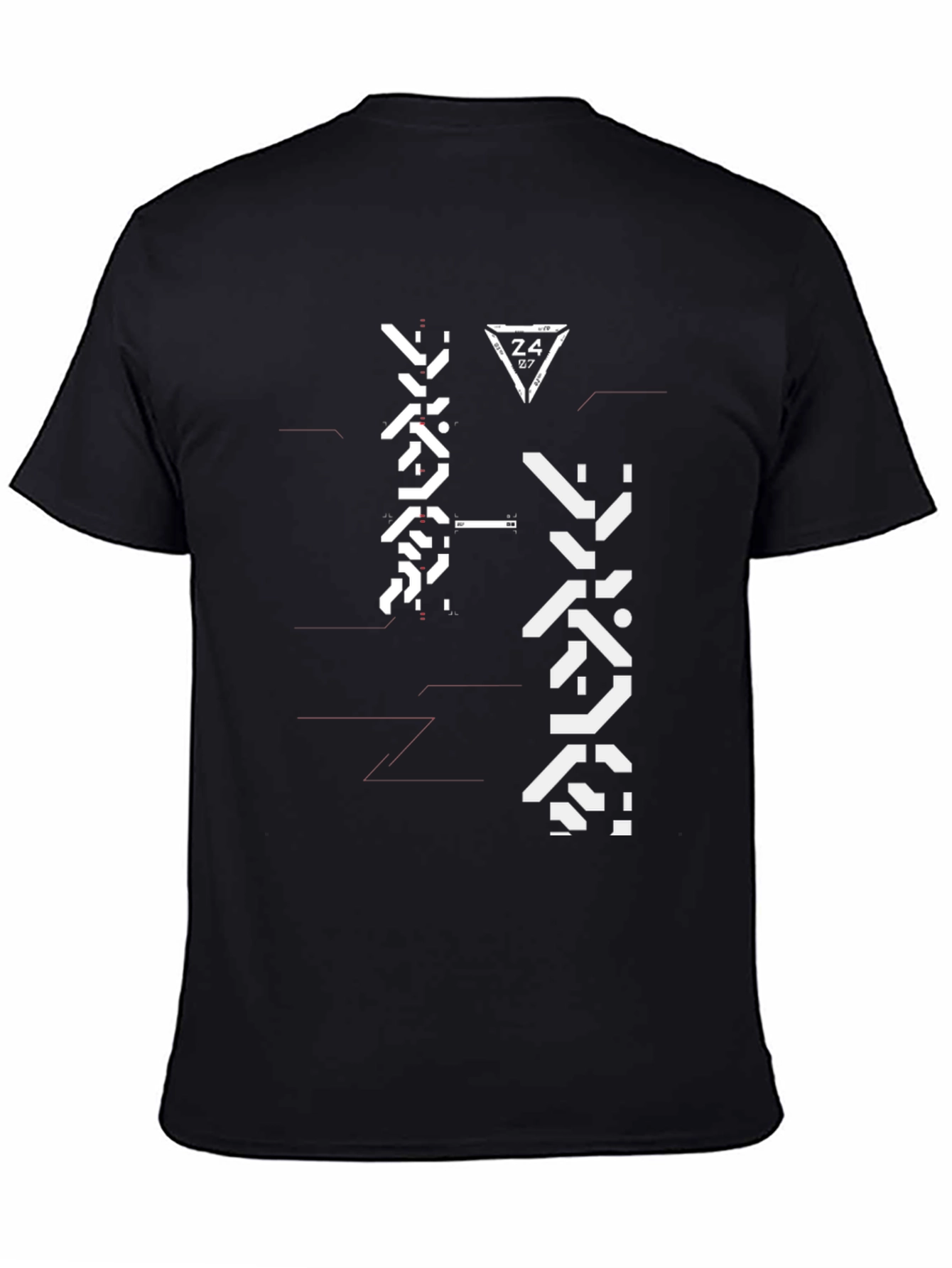 Techwear Graphic Tee - Black Futuristic Design
