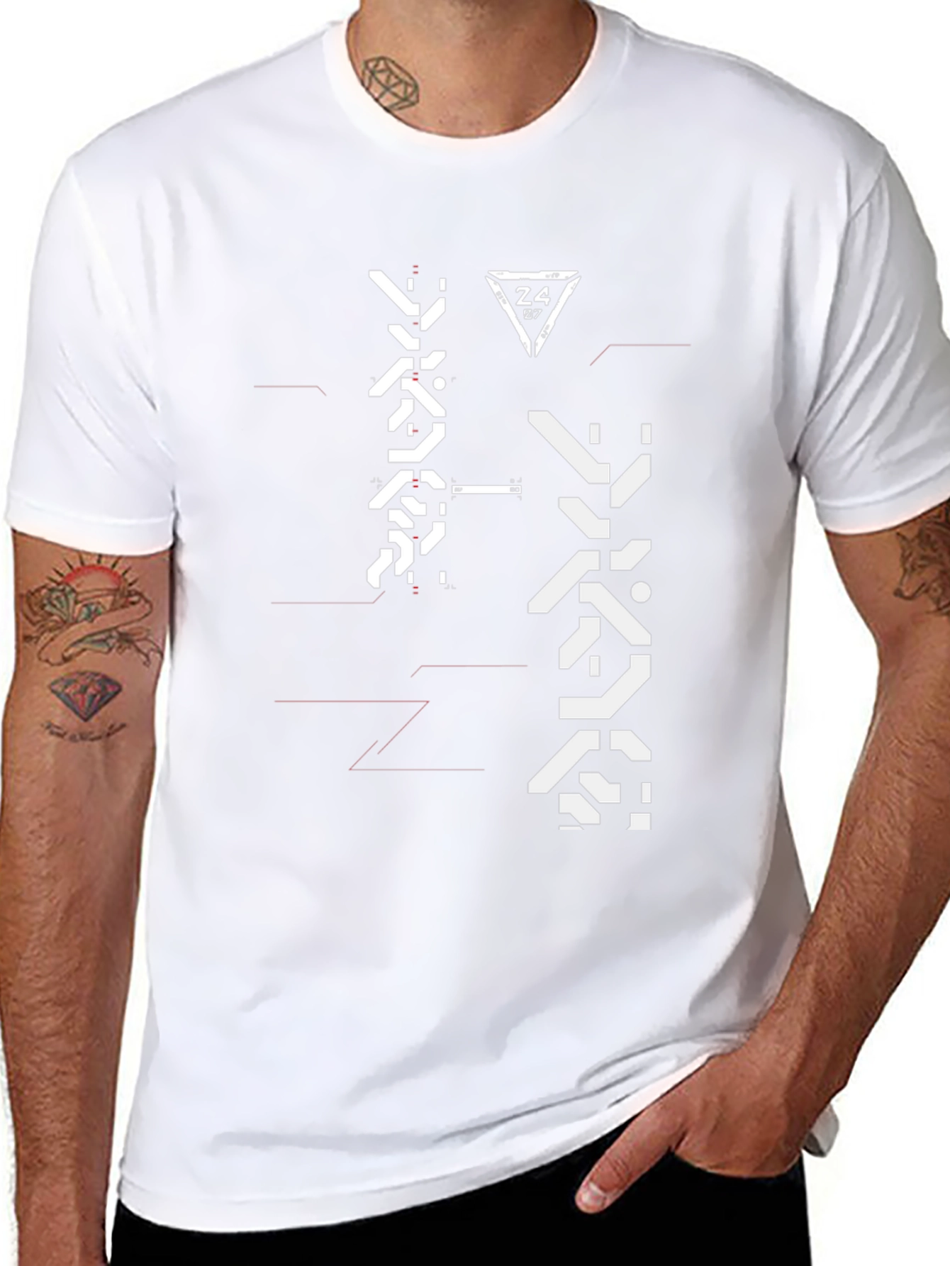 Techwear Graphic Tee - Black Futuristic Design