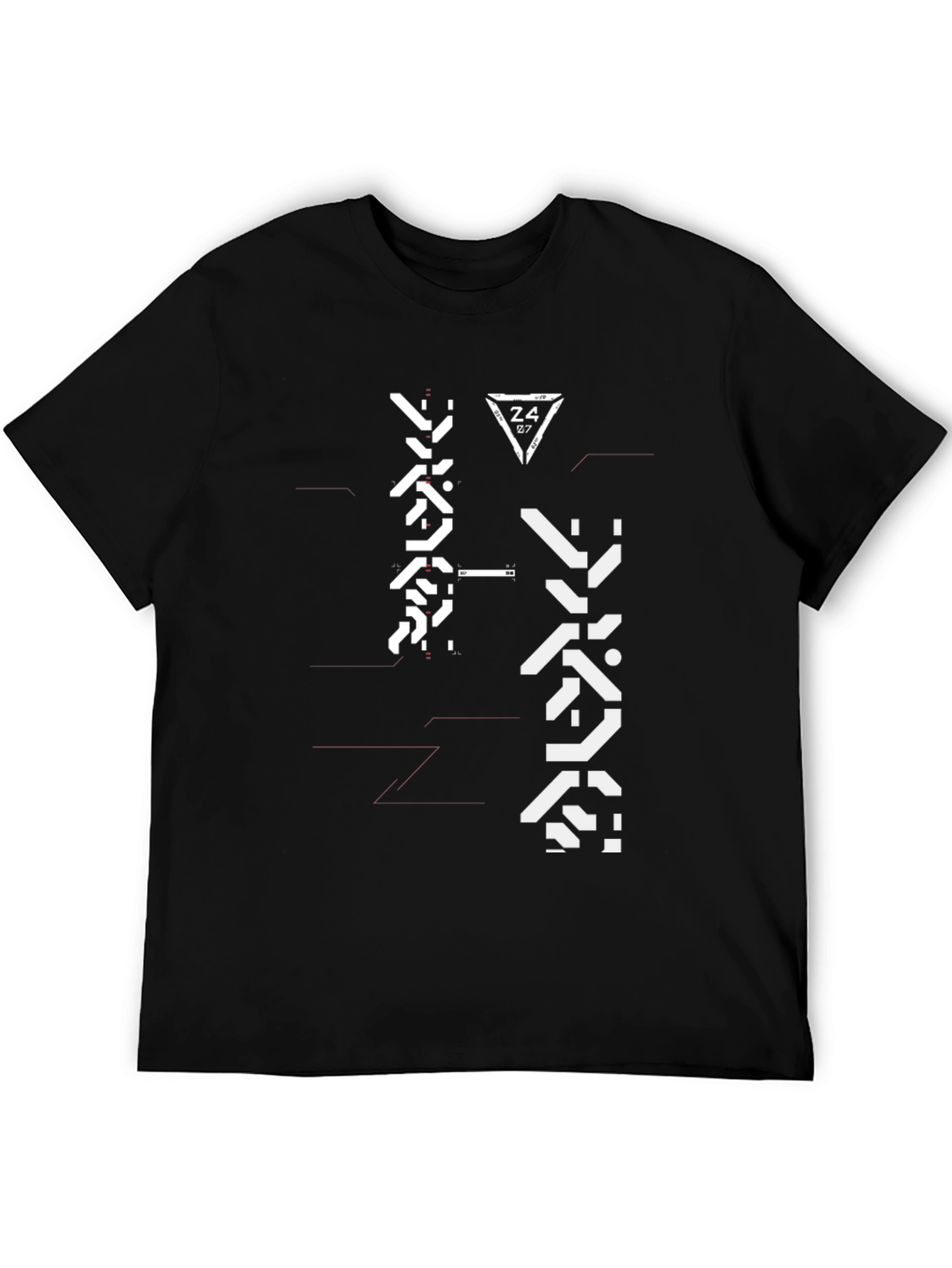 Techwear Graphic Tee - Black Futuristic Design