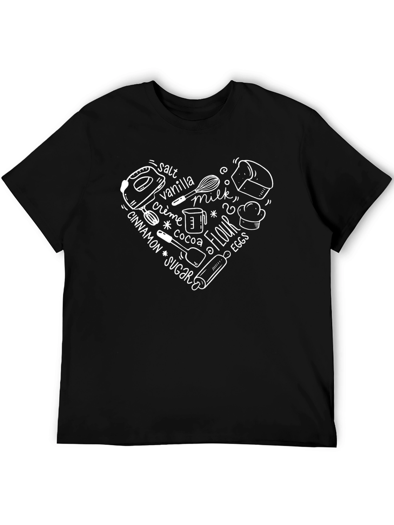 Bakers Heart Graphic Tee - Baking Ingredients Design