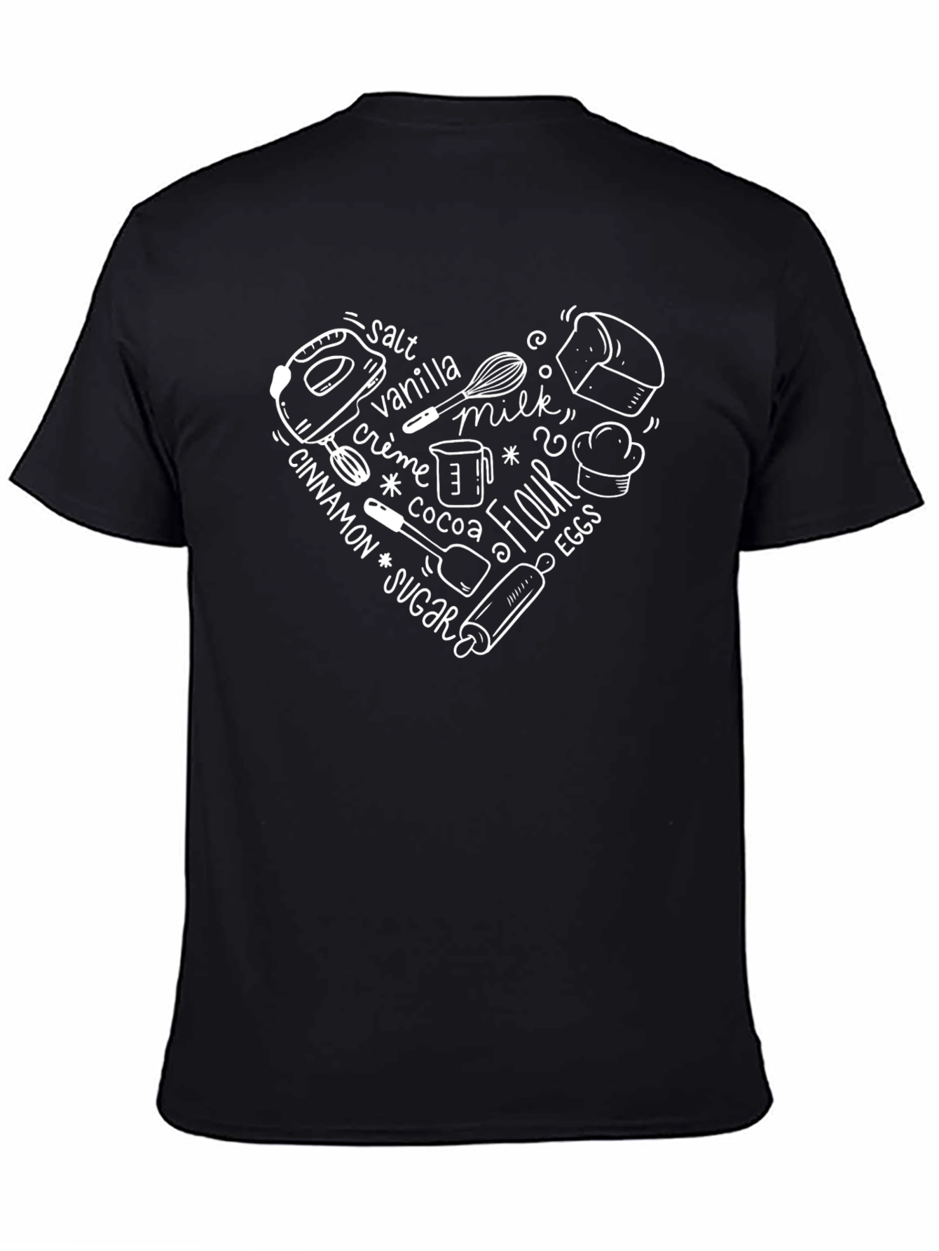 Bakers Heart Graphic Tee - Baking Ingredients Design