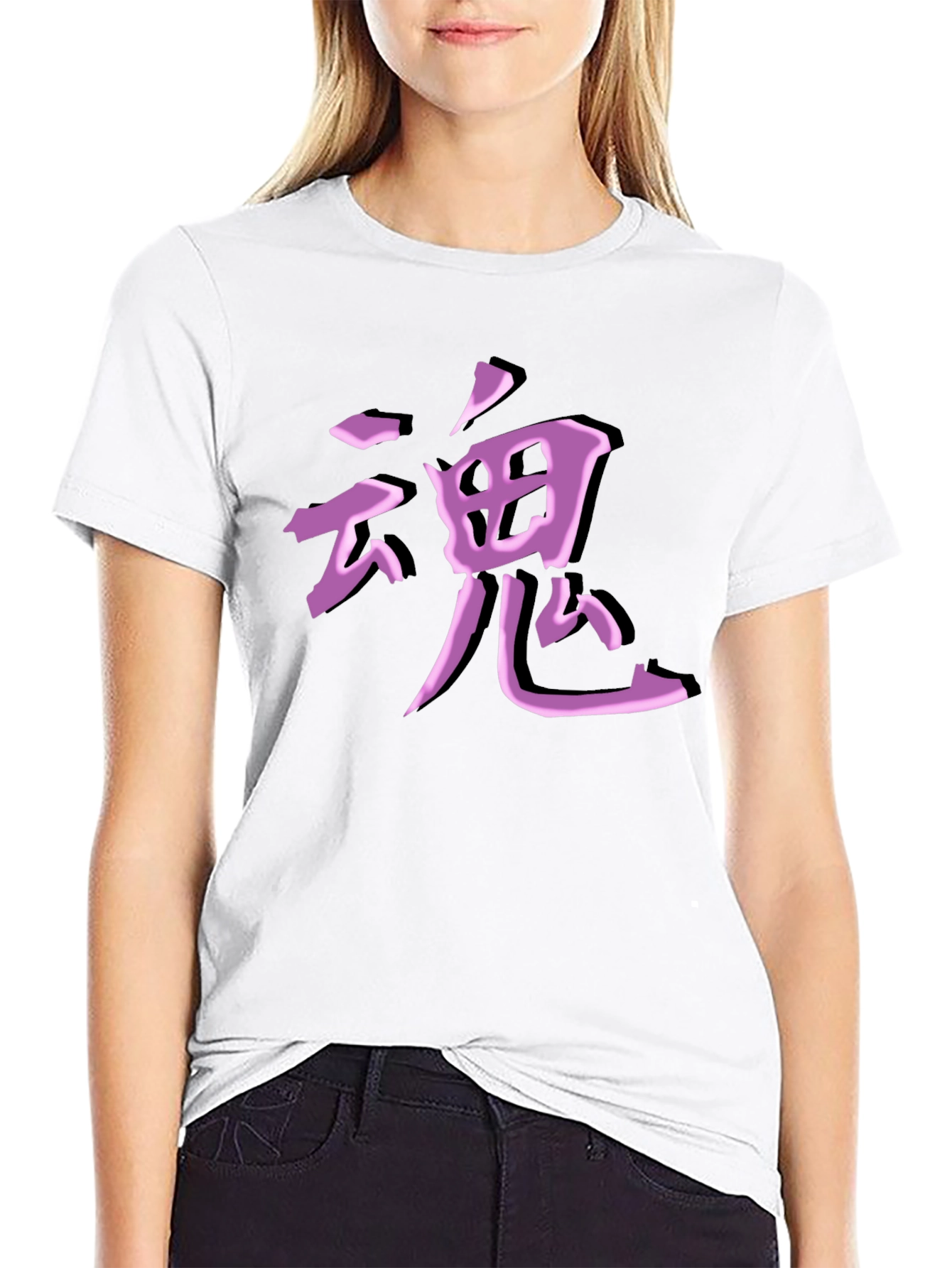 Kanji Graphic Tee - Black Cotton Blend