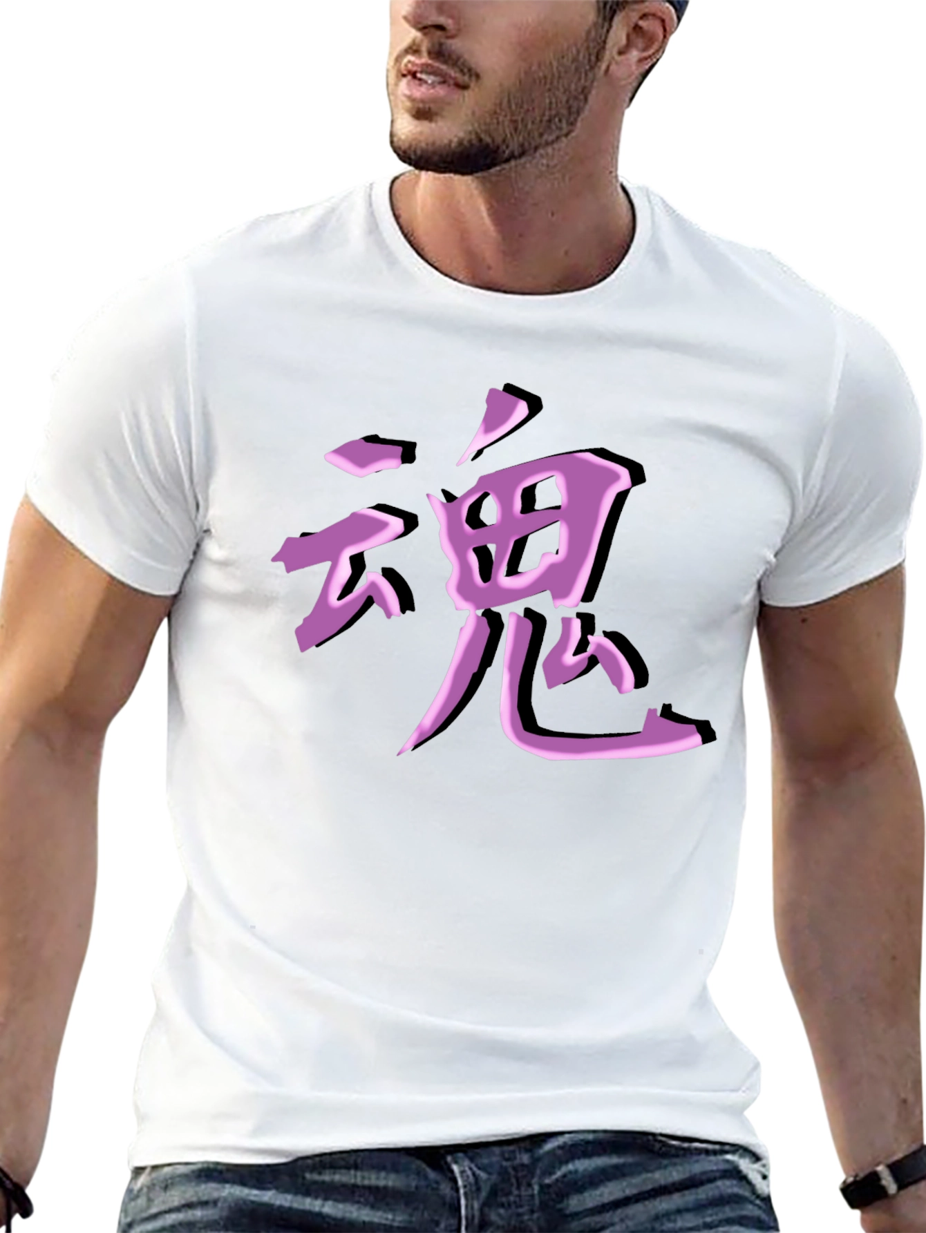 Kanji Graphic Tee - Black Cotton Blend
