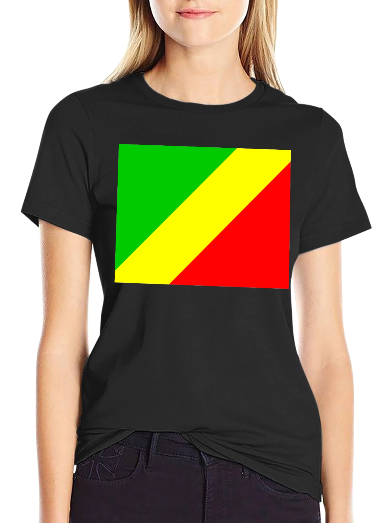 Republic of the Congo Flag T-Shirt - Black