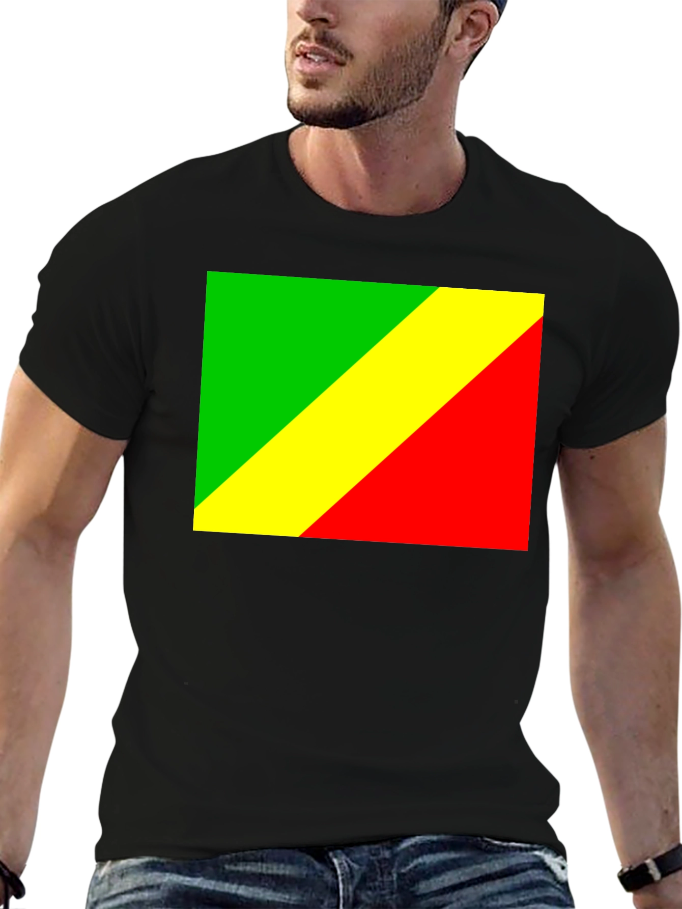 Republic of the Congo Flag T-Shirt - Black