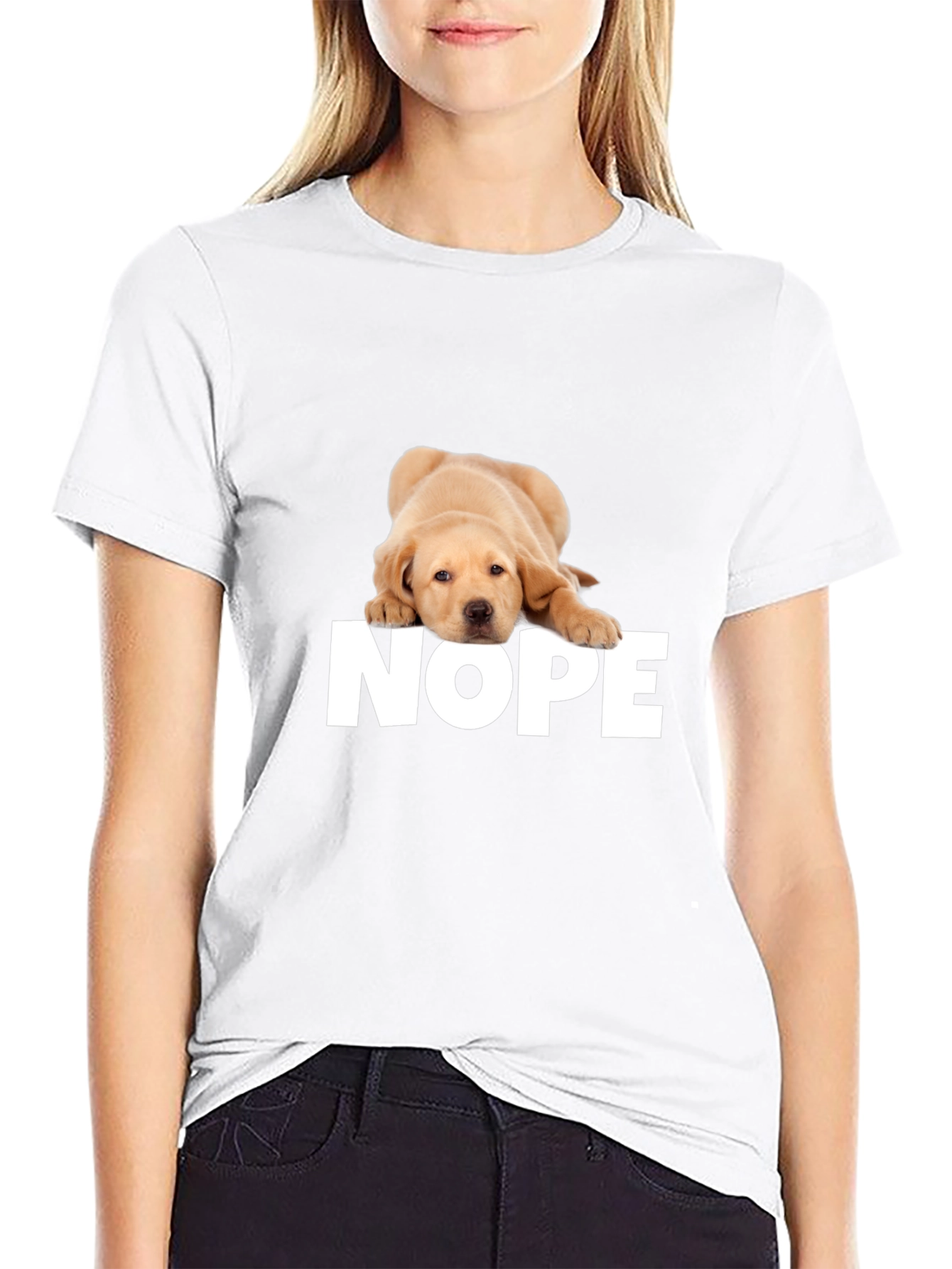 Nope Dog T-Shirt - Funny Graphic Tee