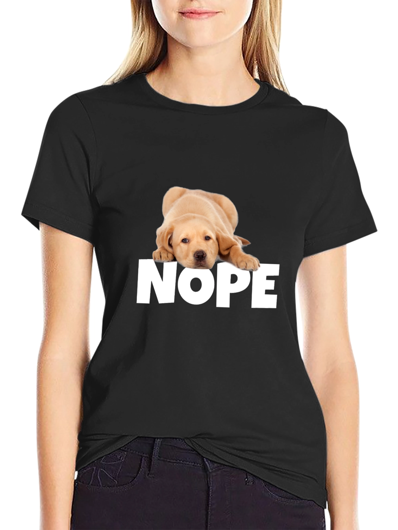 Nope Dog T-Shirt - Funny Graphic Tee