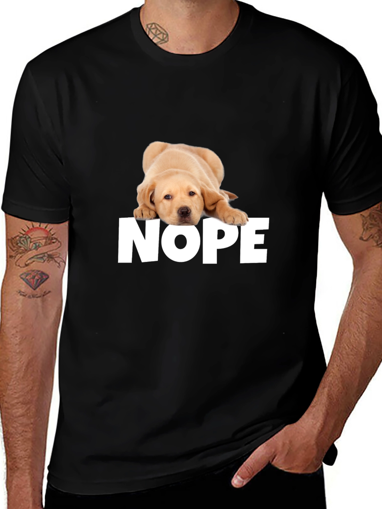 Nope Dog T-Shirt - Funny Graphic Tee