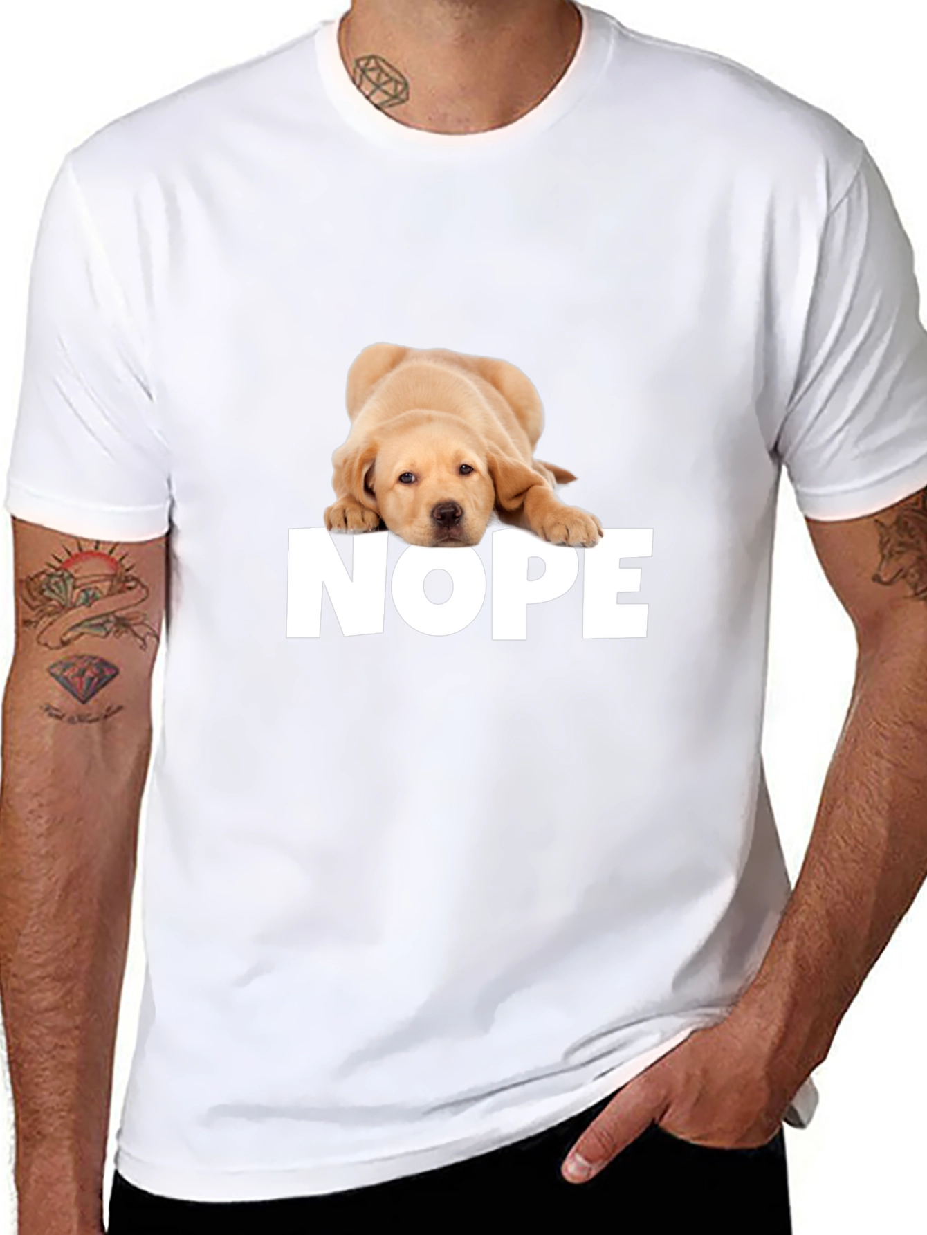 Nope Dog T-Shirt - Funny Graphic Tee