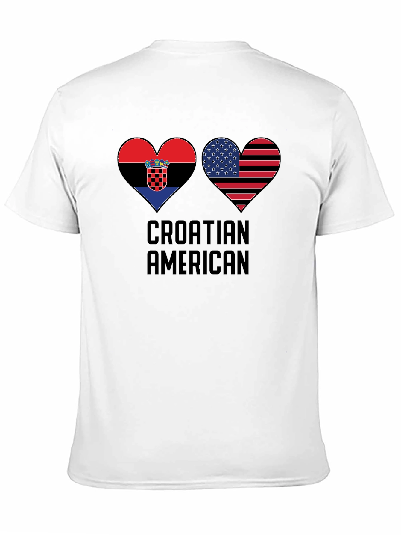 Croatia USA Heart Pride T-Shirt - Croatian American