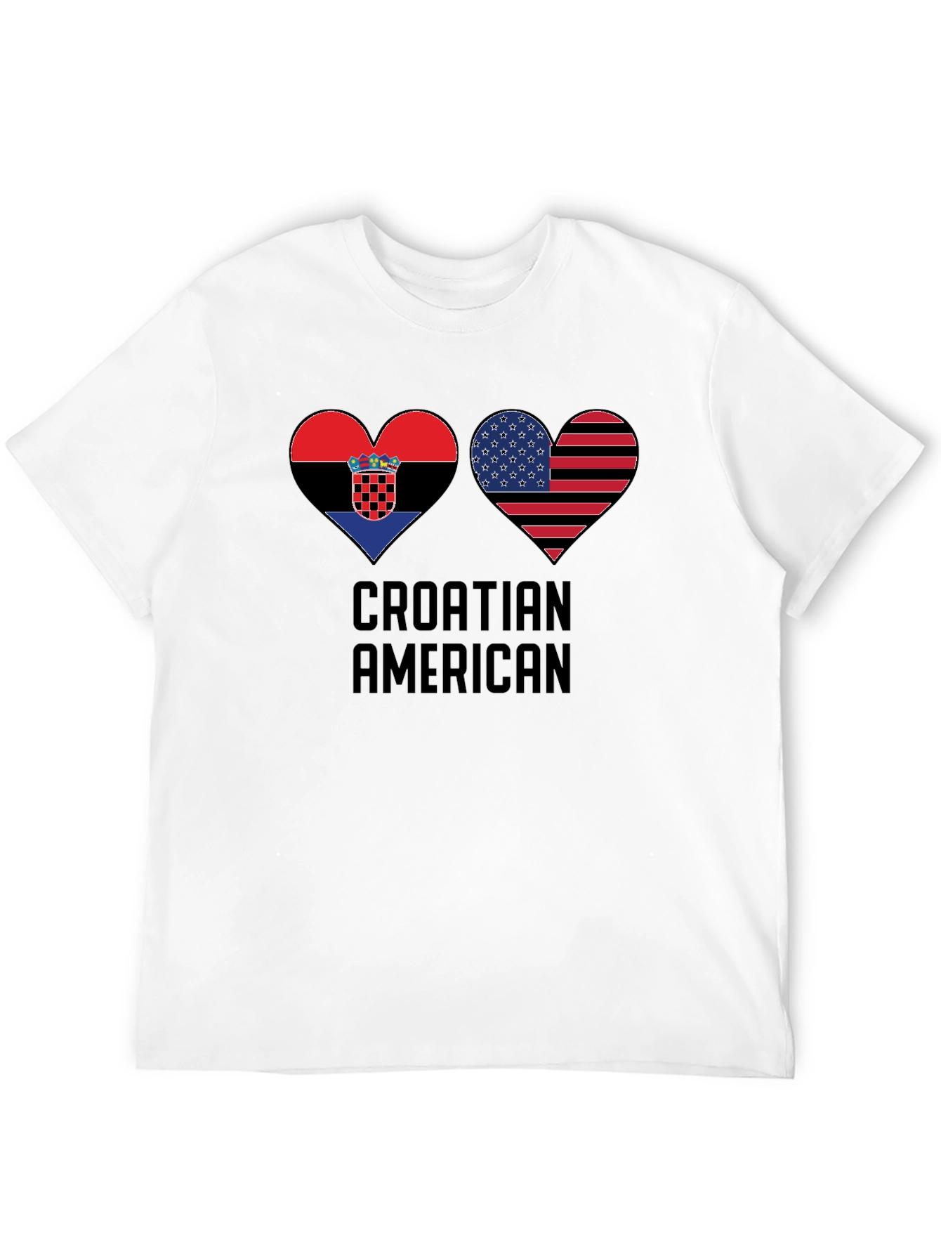 Croatia USA Heart Pride T-Shirt - Croatian American