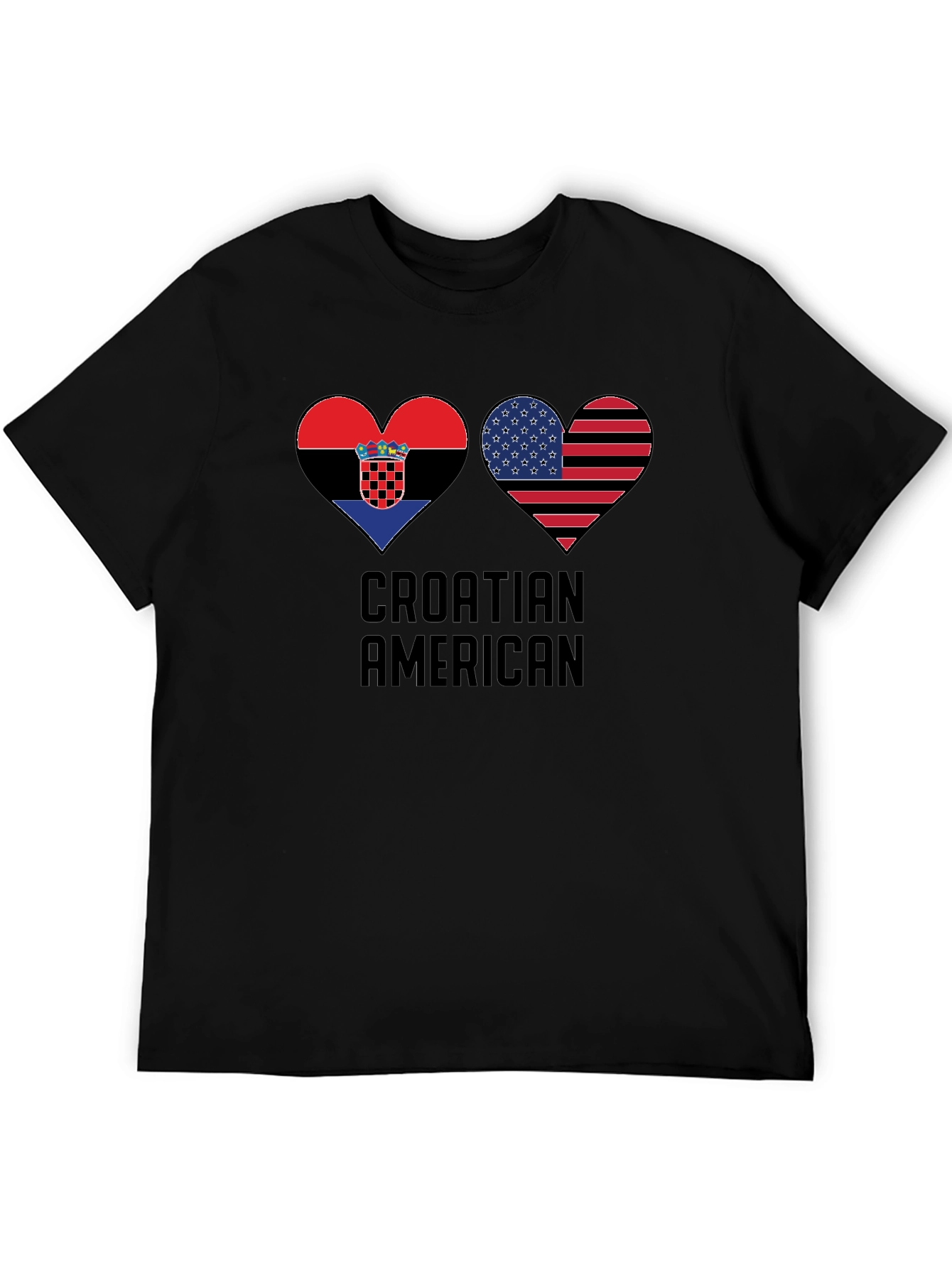 Croatia USA Heart Pride T-Shirt - Croatian American