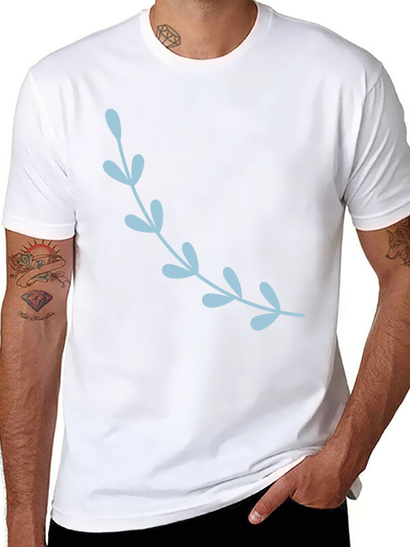 Stylish Black T-Shirt with Floral Accent