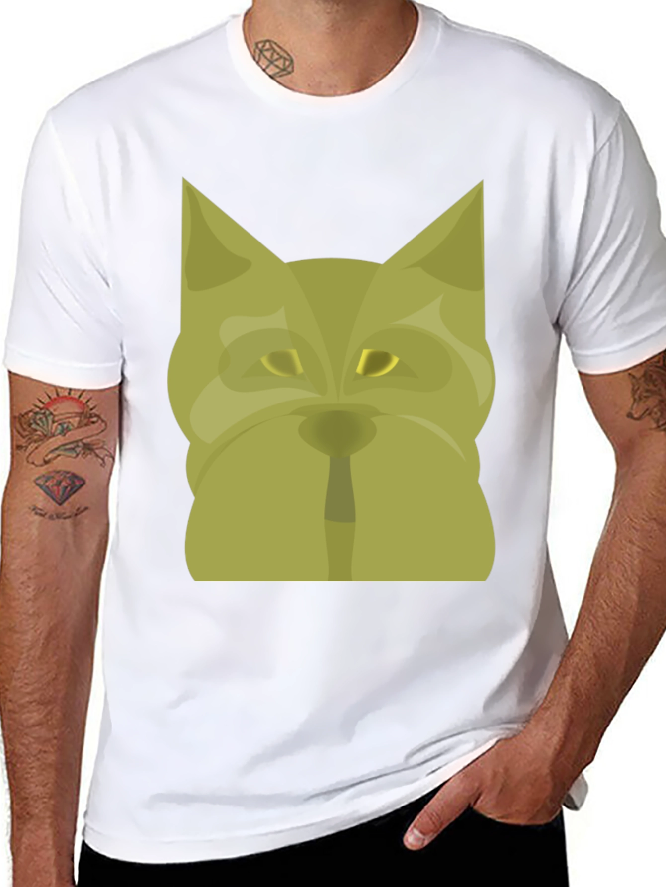 Cool Graphic Tee - Geometric Dog Design