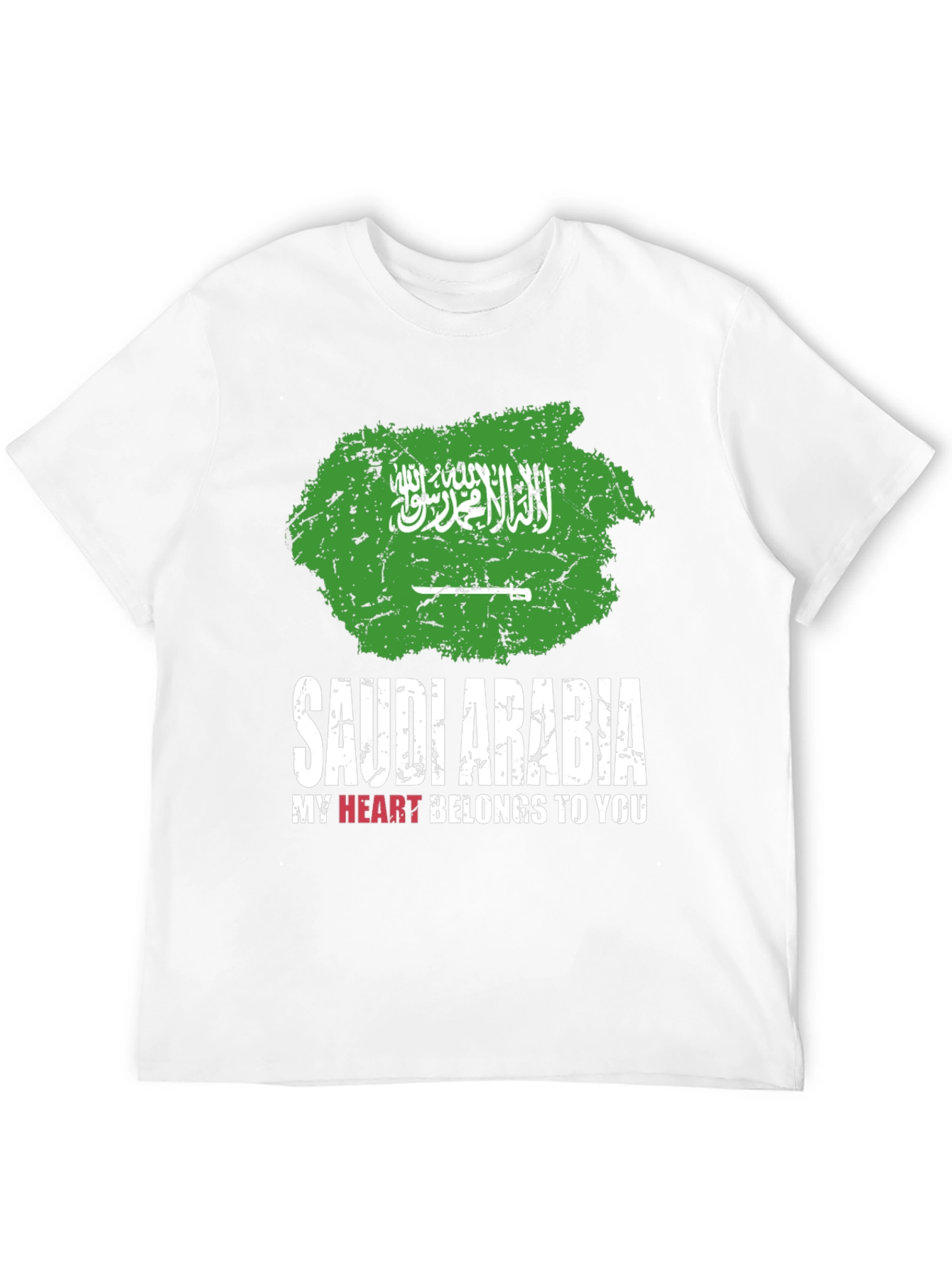 Saudi Arabia Flag Grunge Style T-Shirt