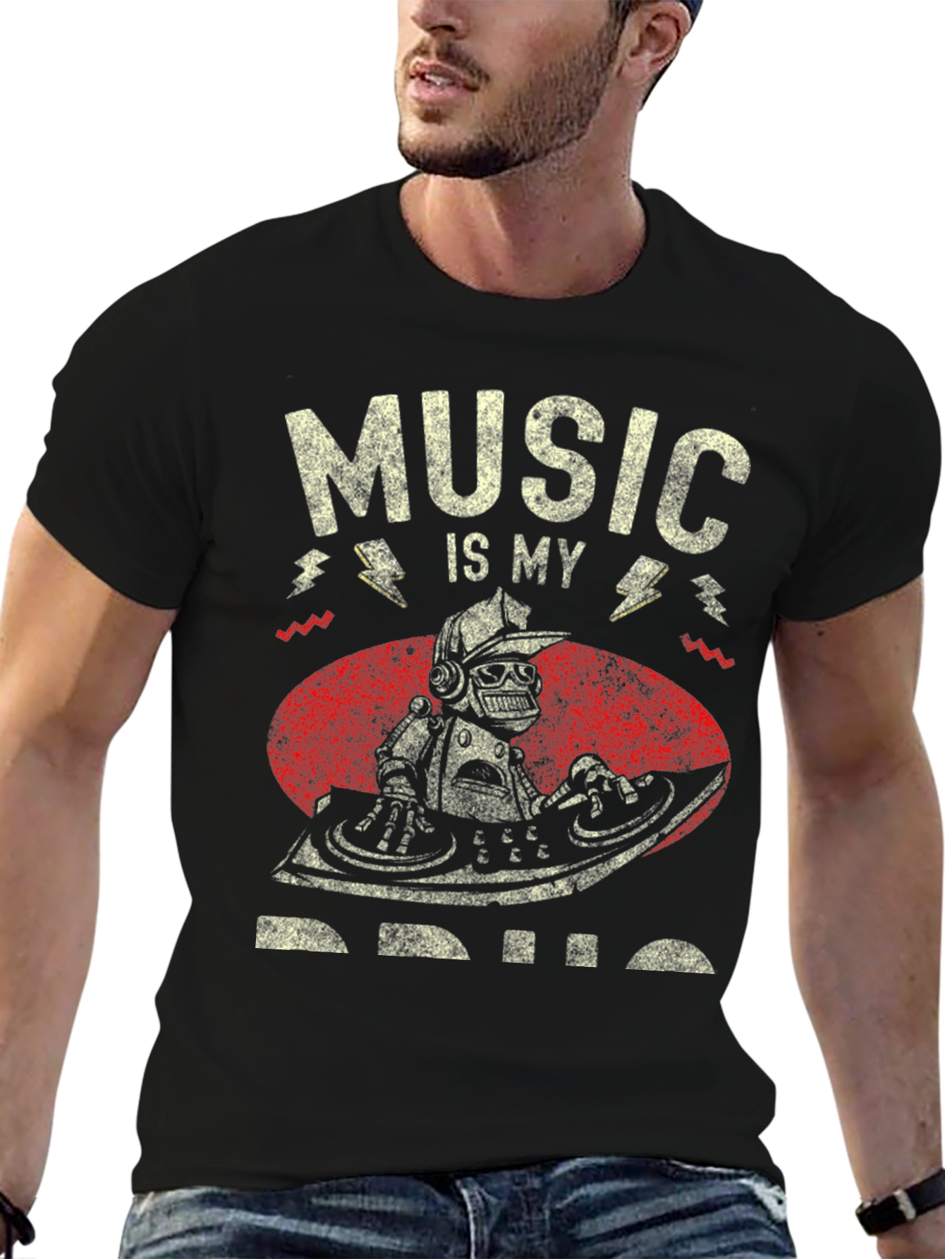 Music is My Drug T-Shirt - DJ Robot Design