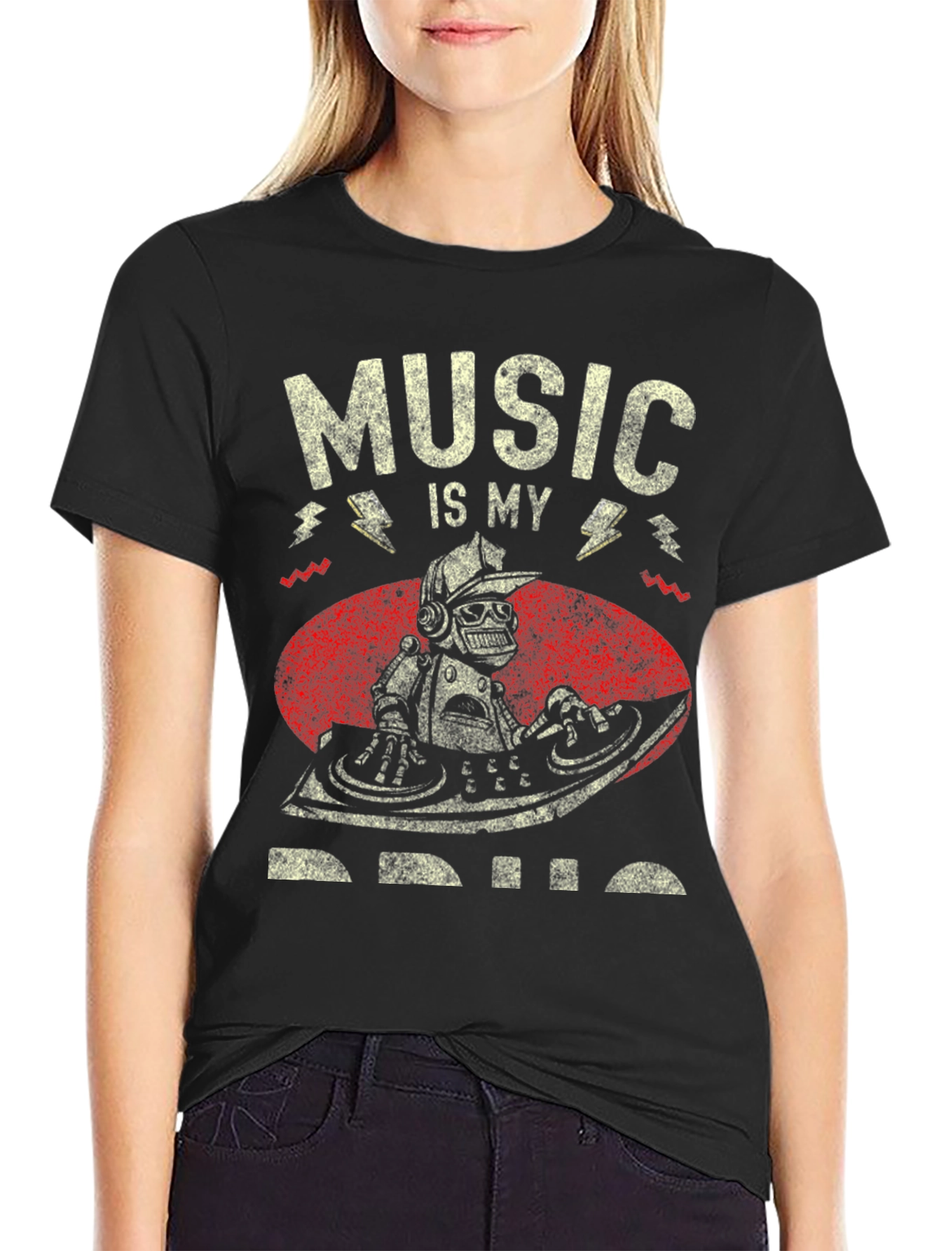 Music is My Drug T-Shirt - DJ Robot Design