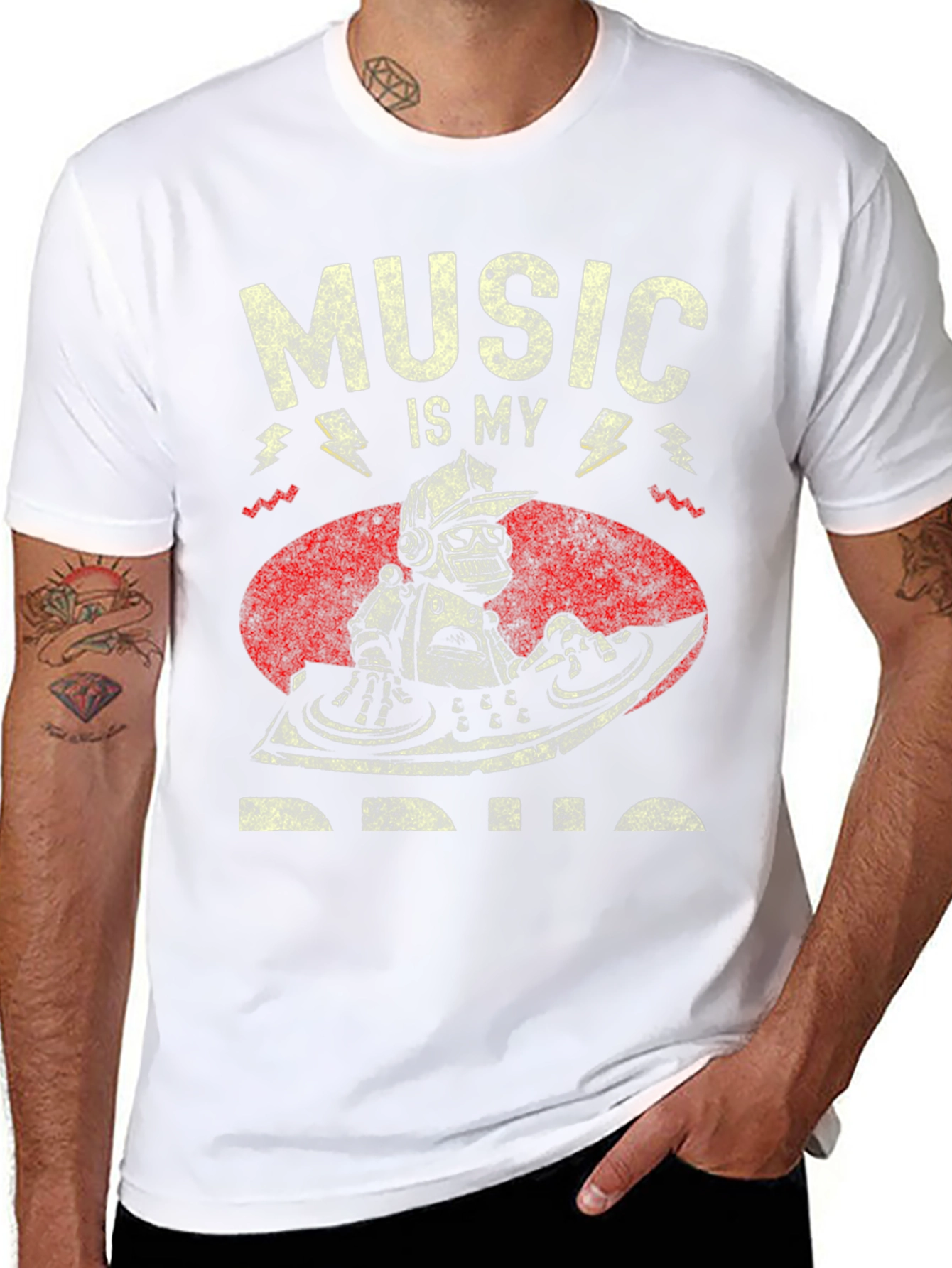 Music is My Drug T-Shirt - DJ Robot Design