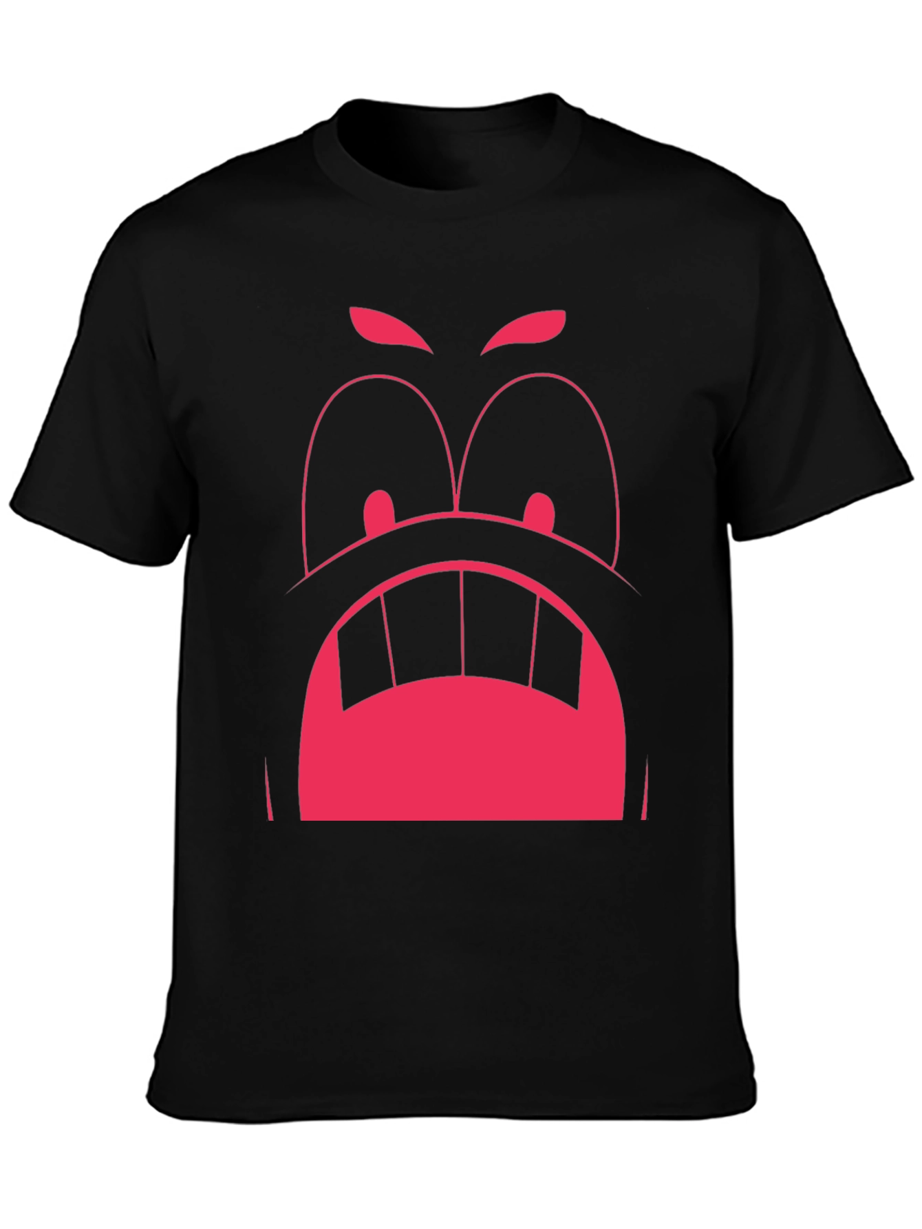 Funny Graphic Tee: Angry Face Design