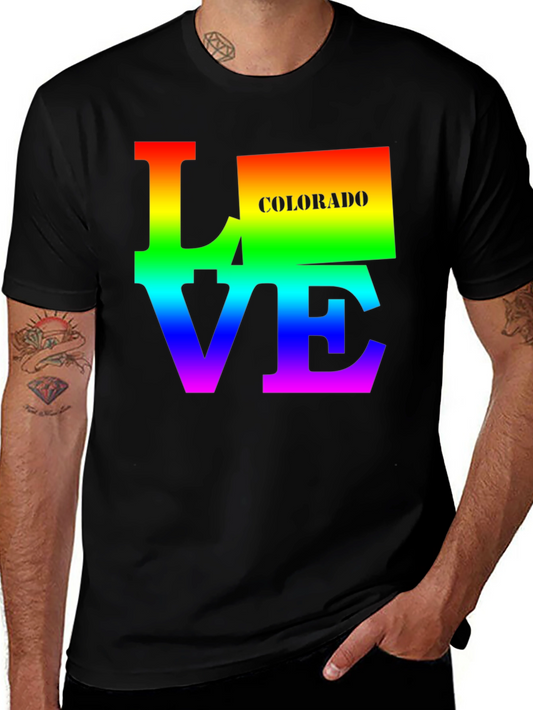 Colorado Love Pride T-Shirt - Rainbow Graphic Tee