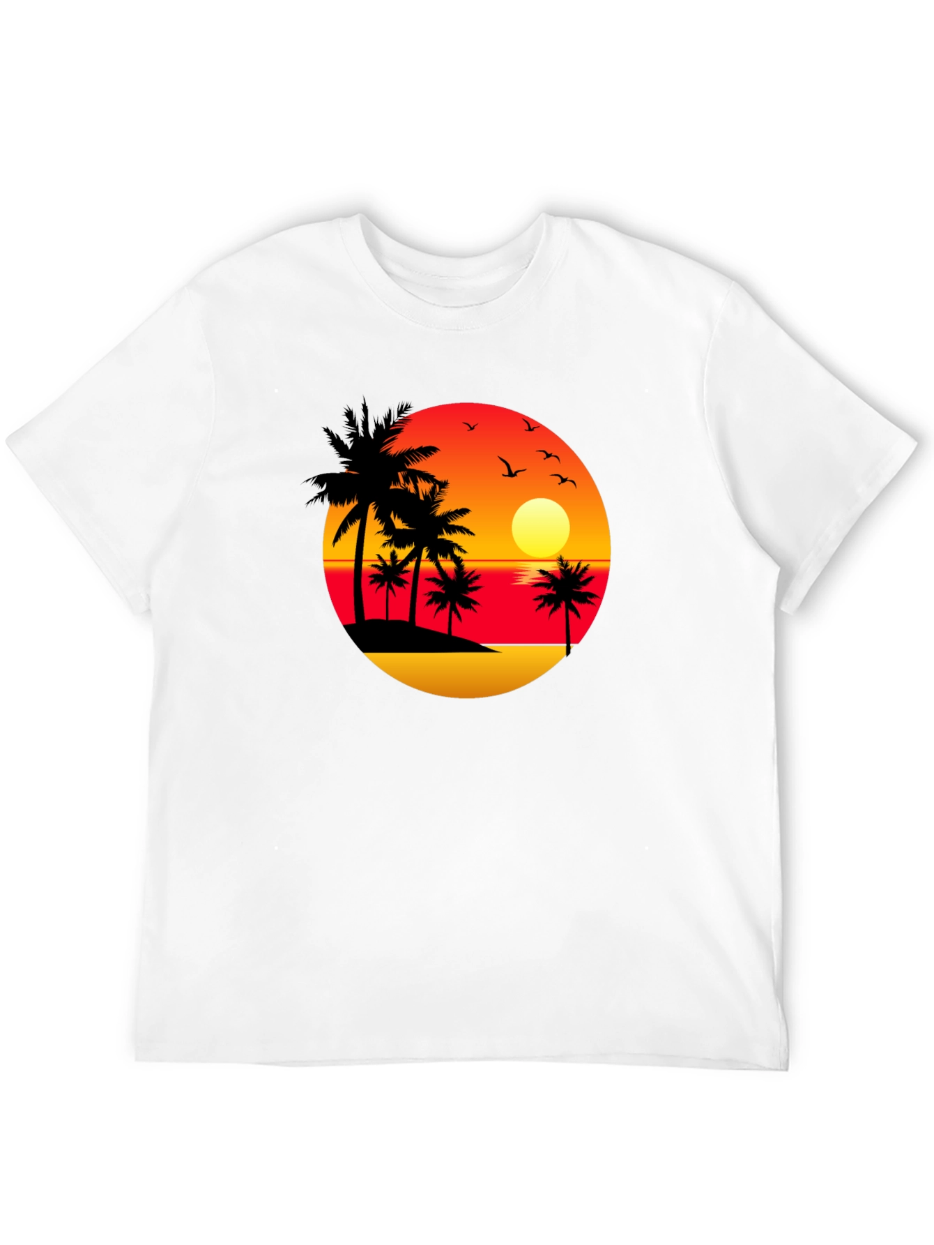 Sunset Palm Tree Black Graphic Tee