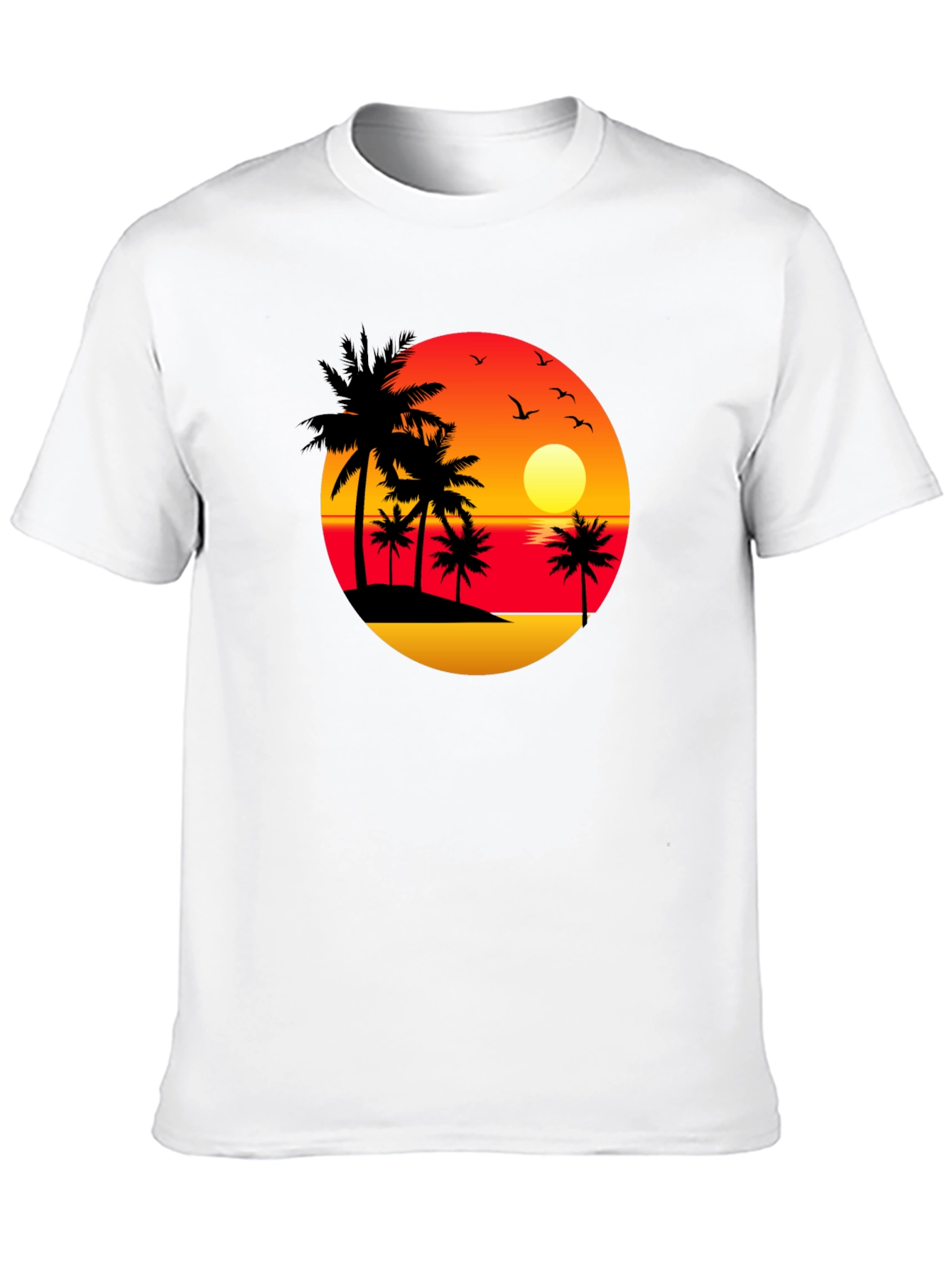 Sunset Palm Tree Black Graphic Tee