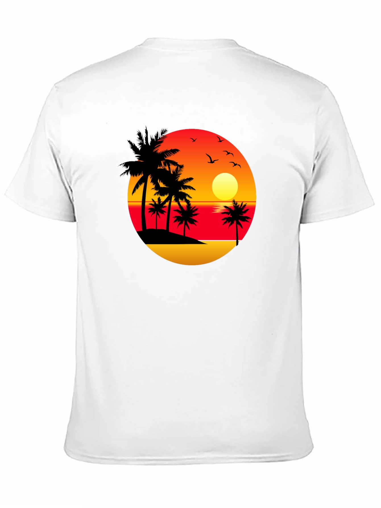 Sunset Palm Tree Black Graphic Tee