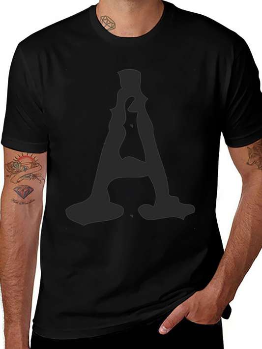 Mens Black T-Shirt with A Graphic Print