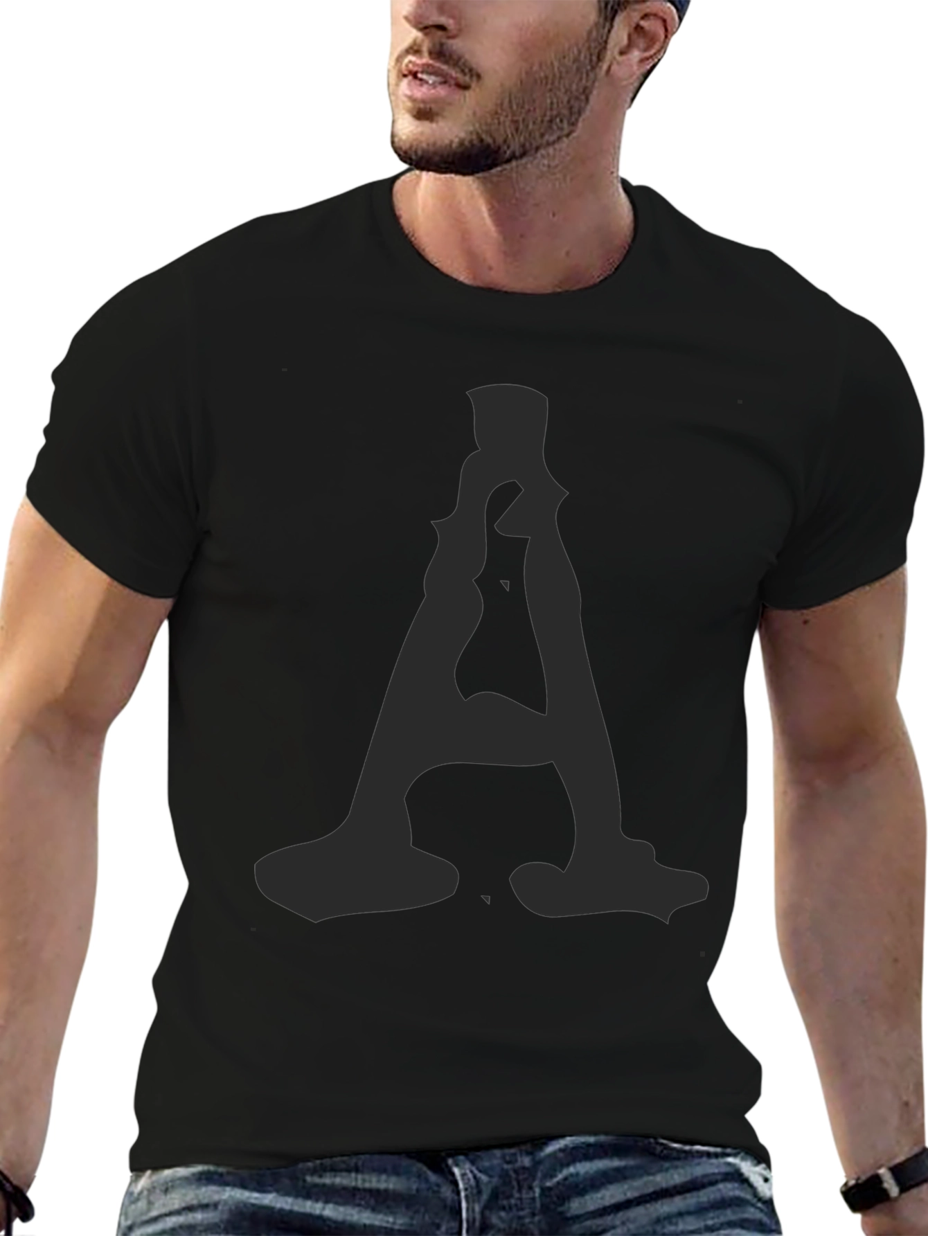 Mens Black T-Shirt with A Graphic Print