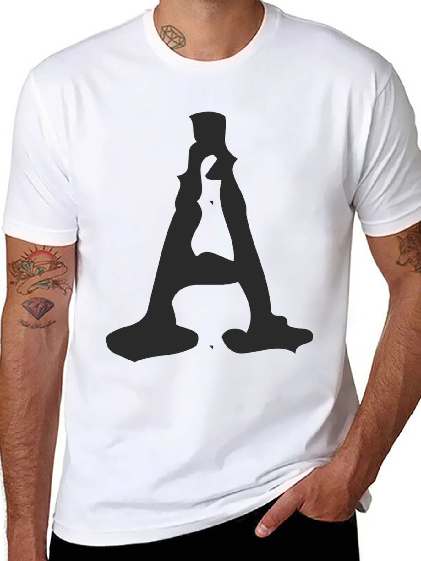 Mens Black T-Shirt with A Graphic Print
