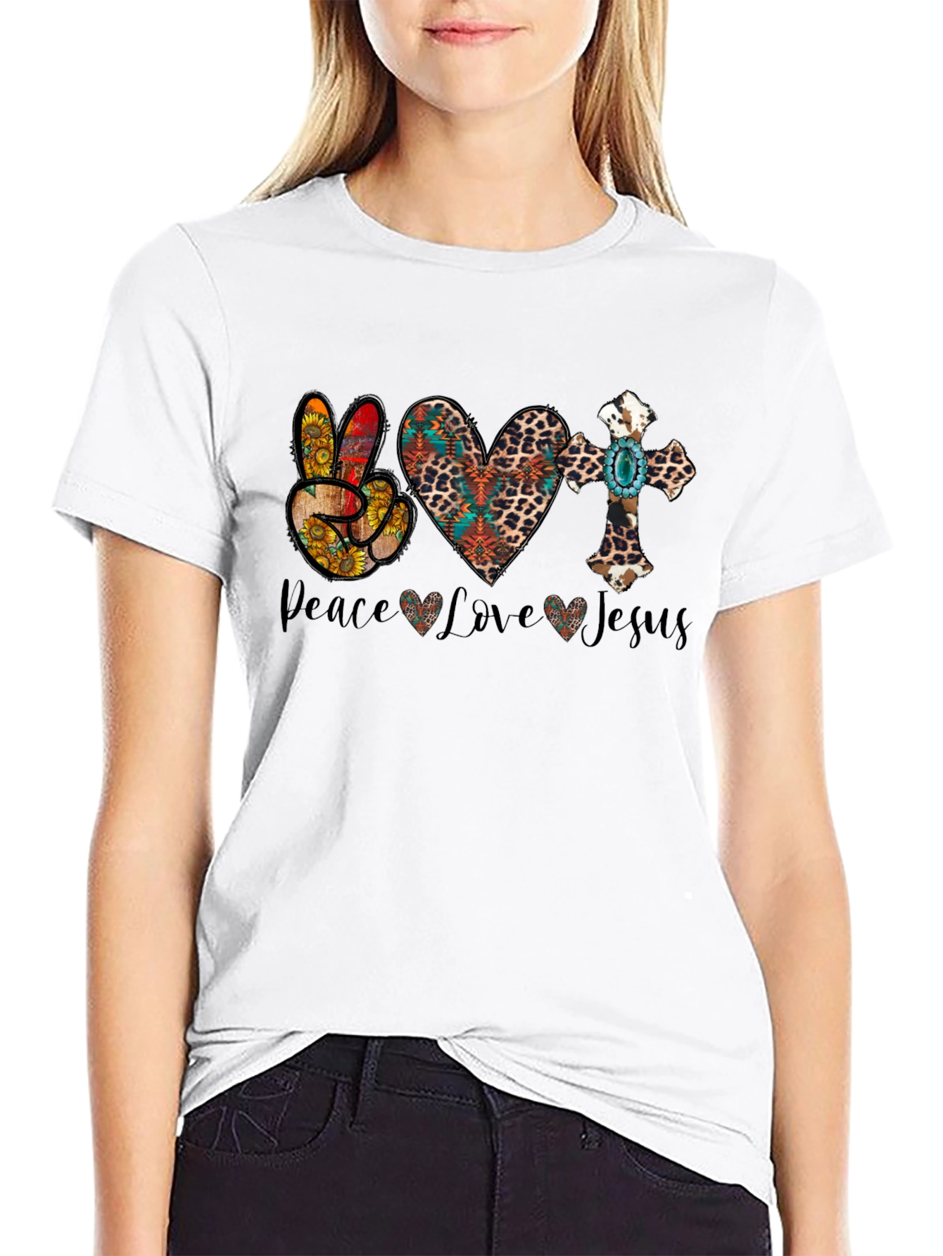 Peace Love Jesus Graphic Tee