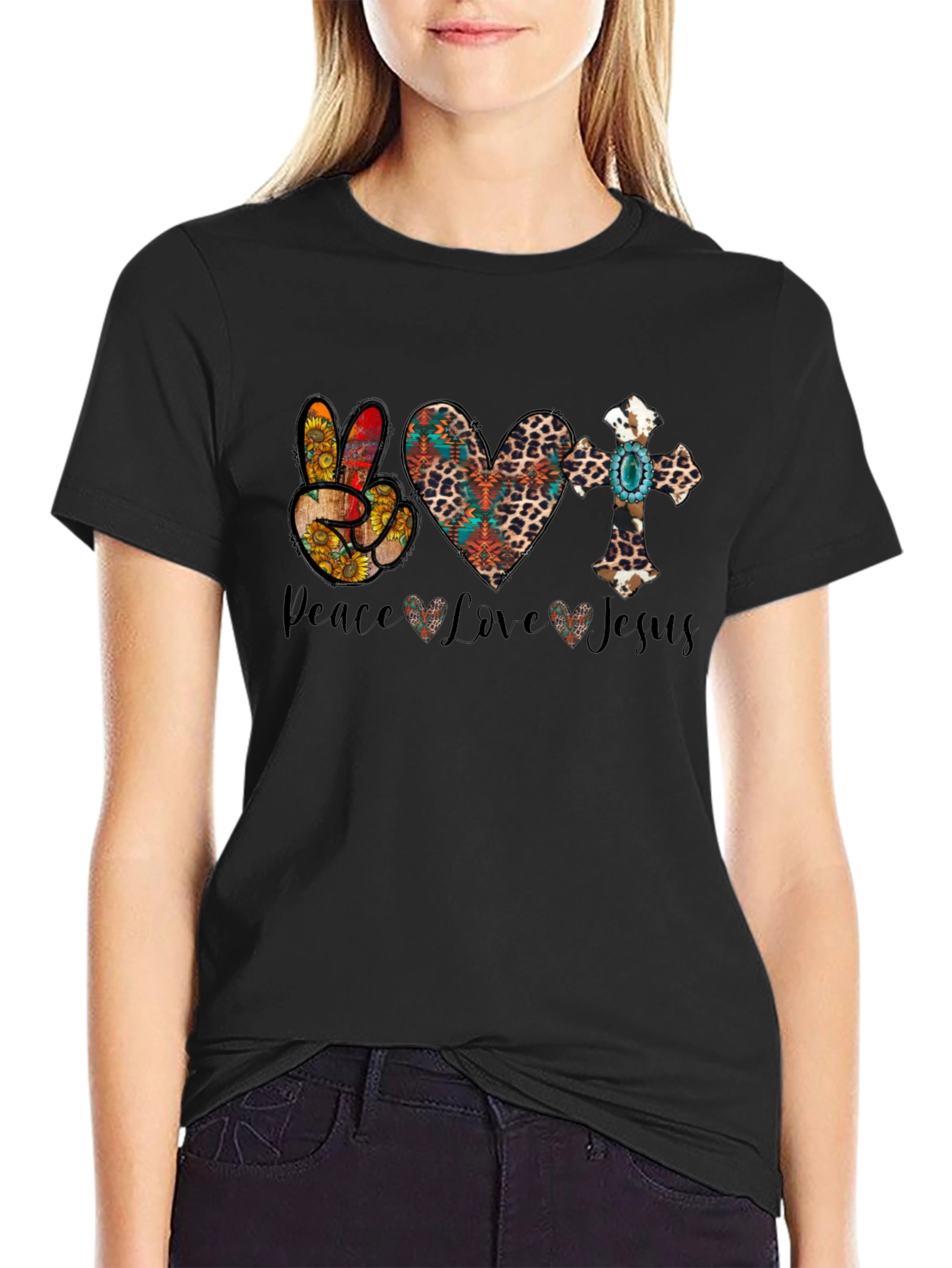 Peace Love Jesus Graphic Tee