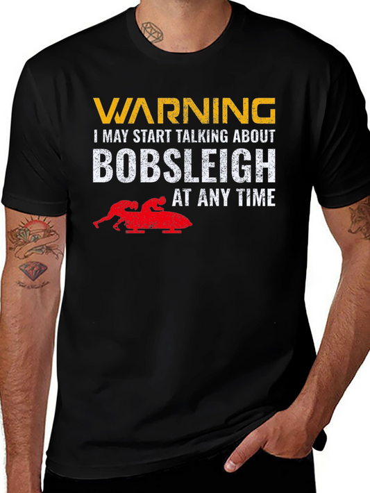 Warning Bobsleigh T-Shirt - Funny Sledding Tee