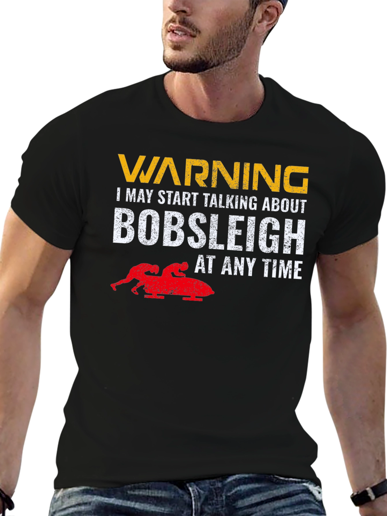 Warning Bobsleigh T-Shirt - Funny Sledding Tee